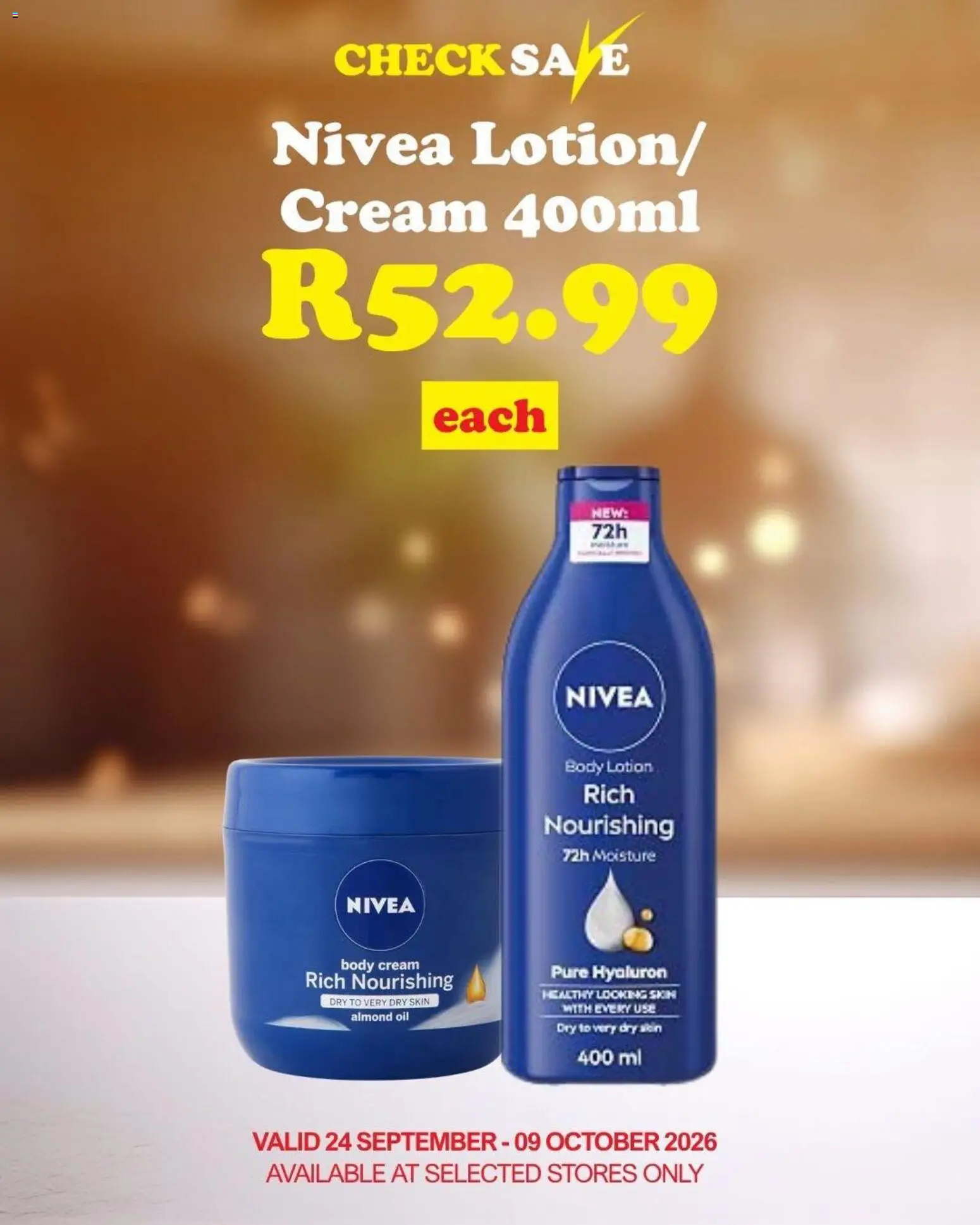 New Check Save catalogue – valid from 24/09/2026 | Page: 3 | Products: Oil, Cream, Body cream, Lotion