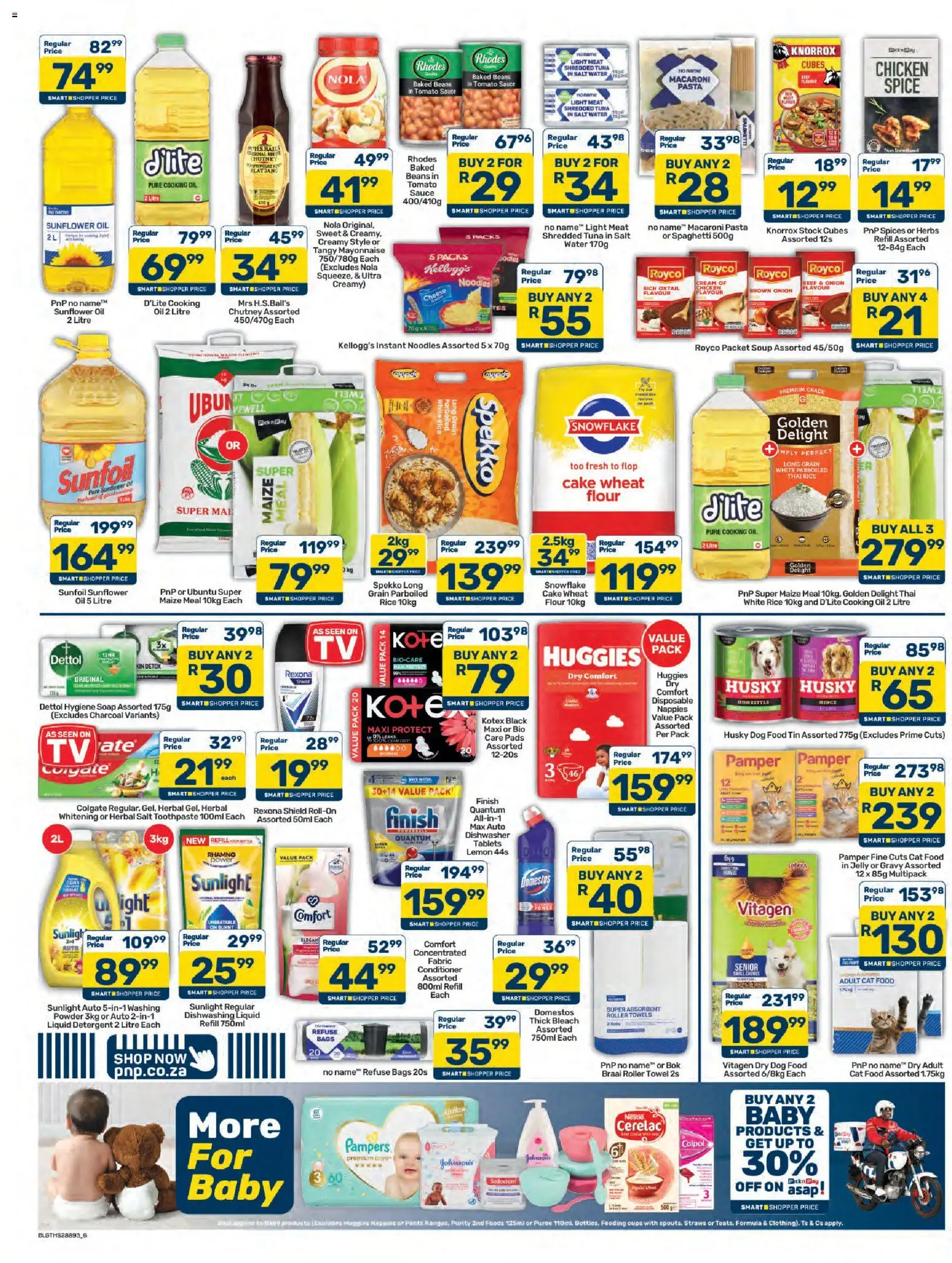 New Pick n Pay catalogue – valid from 07/10/2026 | Page: 6 | Products: Cake, Flour, Baked beans, Spaghetti