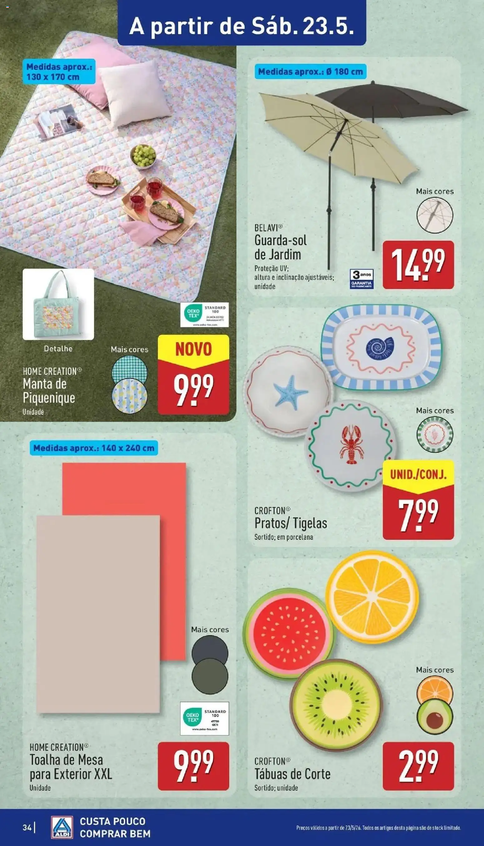 Aldi Folheto Torres Vedras │ válido de 18.05.2026 | Página: 34 | Produtos: Mesa, Toalha de mesa