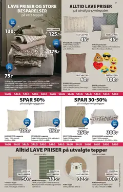 Forhåndsvisning av JYSK kundeavis gyldig fra 01.06.2026 | Side: 21 | Produkter: Sengeteppe, Суміш дитяча, Pyntepute, Teppe