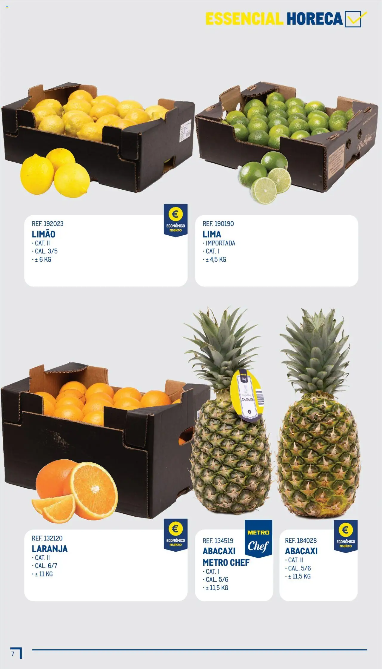 Makro - Guia Essenciais │ válido de 01/07/2025 | Página: 8 | Produtos: Ananás, Abacaxi, Lima