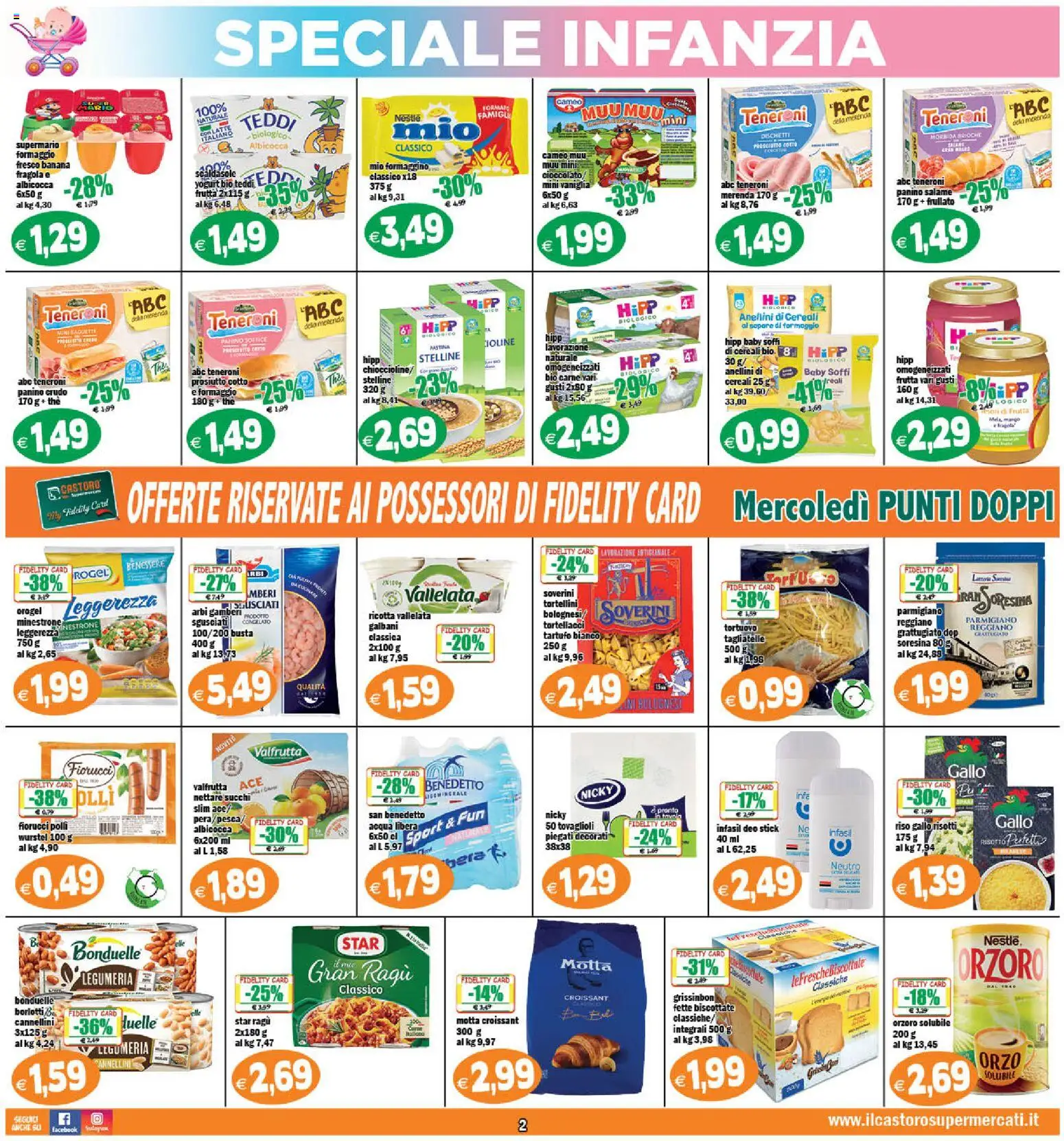 Volantino Il Castoro del 29.04.2026 | Pagina: 2 | Prodotti: Latte, Ragú, The, Ricotta