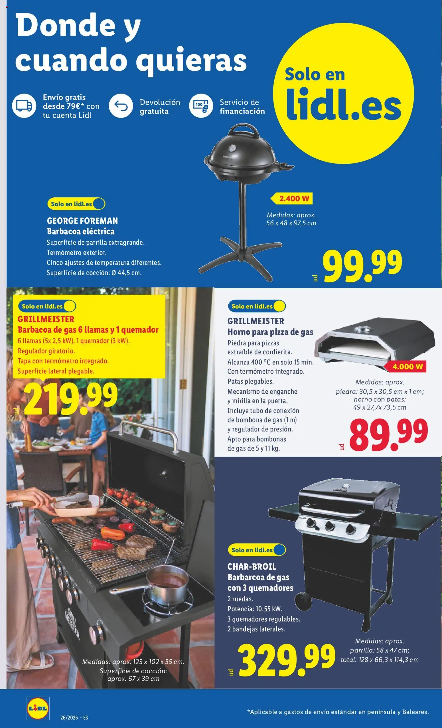 Lidl folleto de bazar │ válido desde el 22.06.2026 | Página: 6 | Productos: Pizza, Barbacoa, Quemador, Termómetro