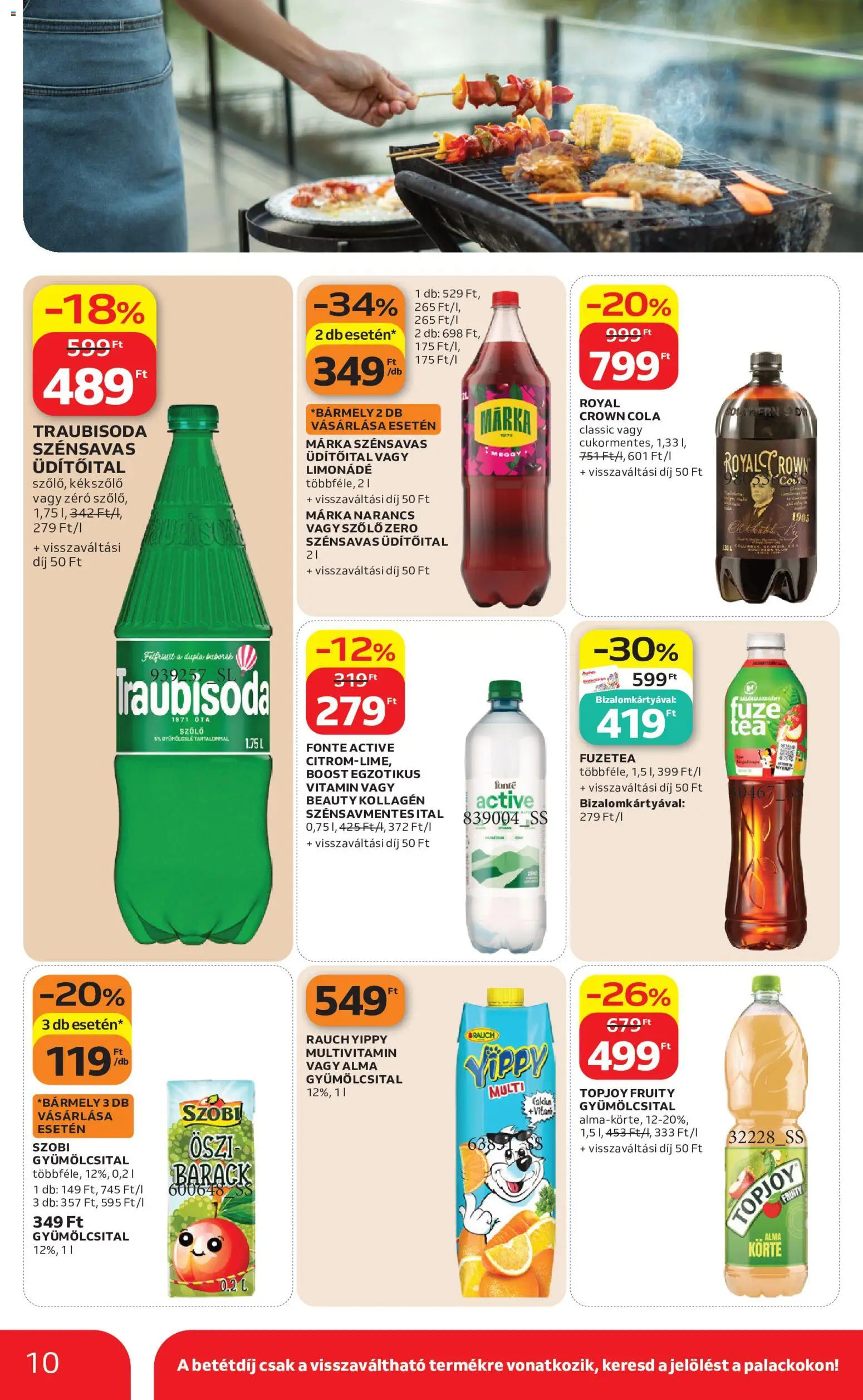 Auchan akciós ujság - amely érvényes a következő dátumtól: 2026.08.13. | Oldal: 10 | Termékek: Márka, Narancs, Multivitamin, Rauch