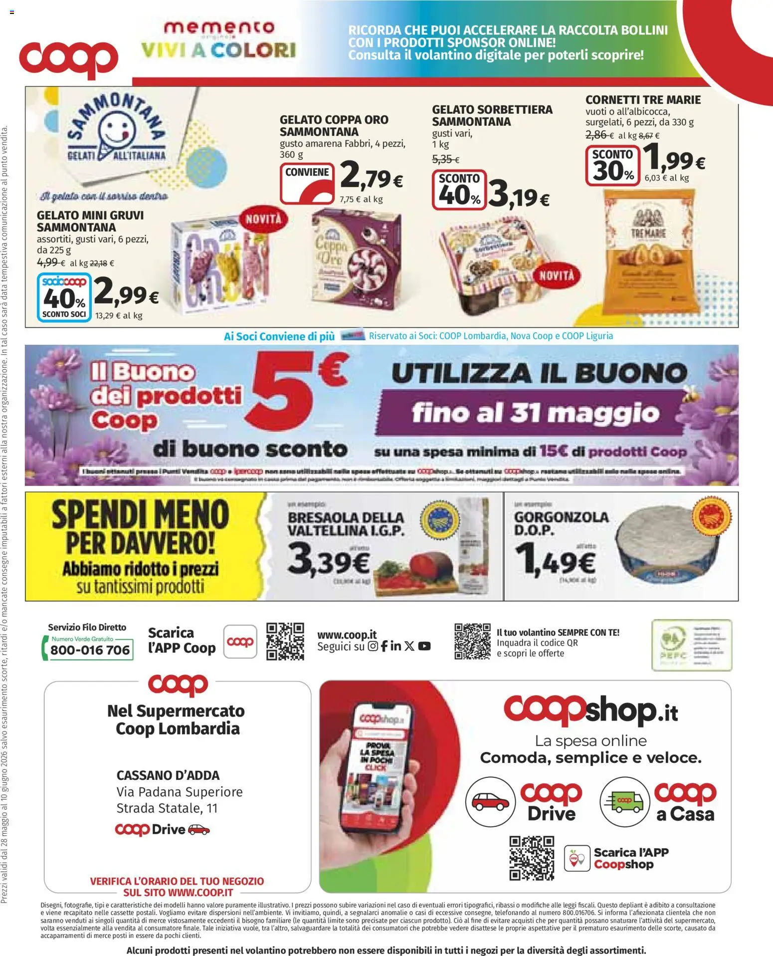 Volantino COOP del 28.05.2026 | Pagina: 36 | Prodotti: Tè, Bresaola, Gelato, Data
