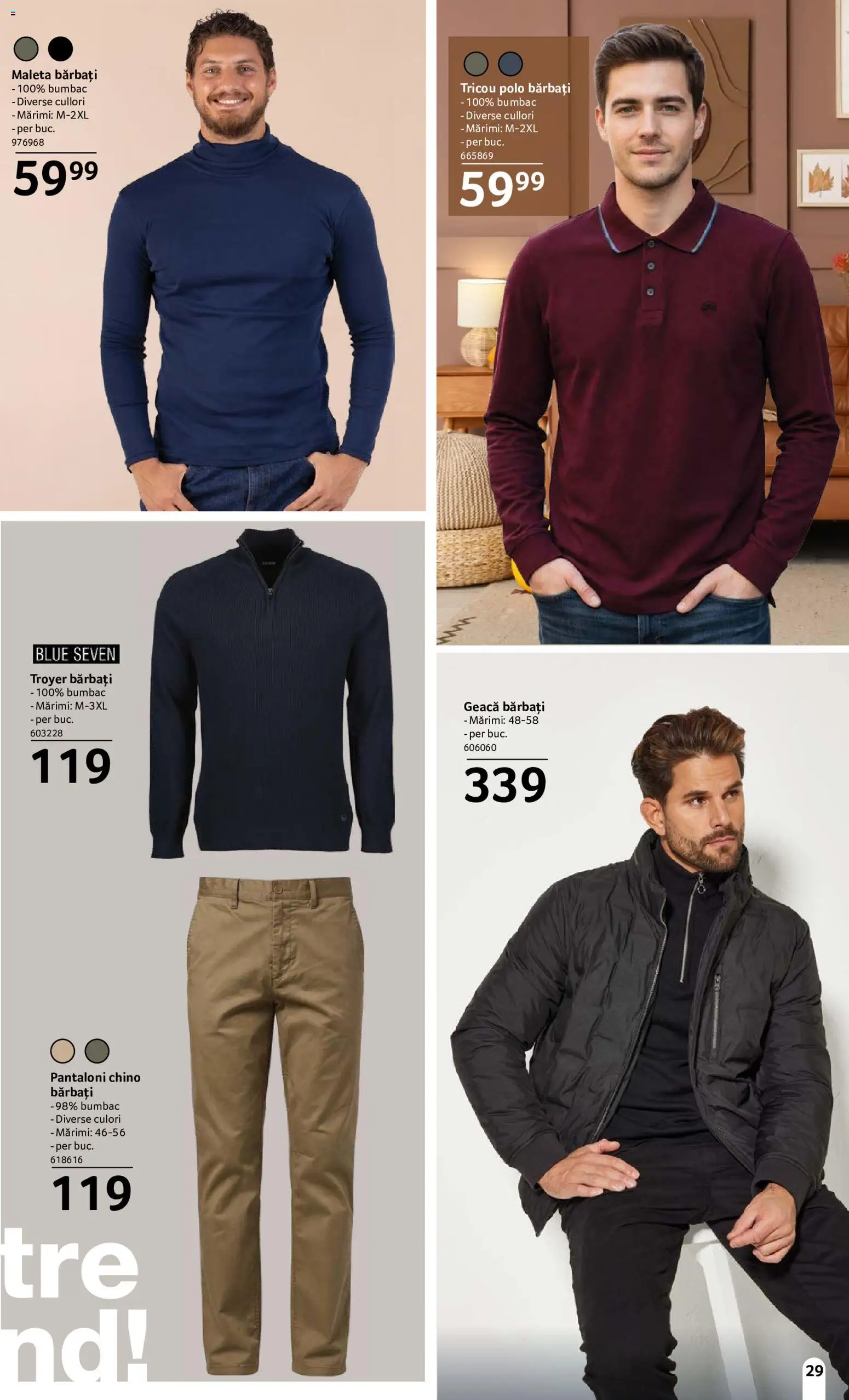 Noul catalog Selgros – valabil de la 18.09.2026 | Pagină: 29 | Produse: Tricou, Geacă, Pantaloni