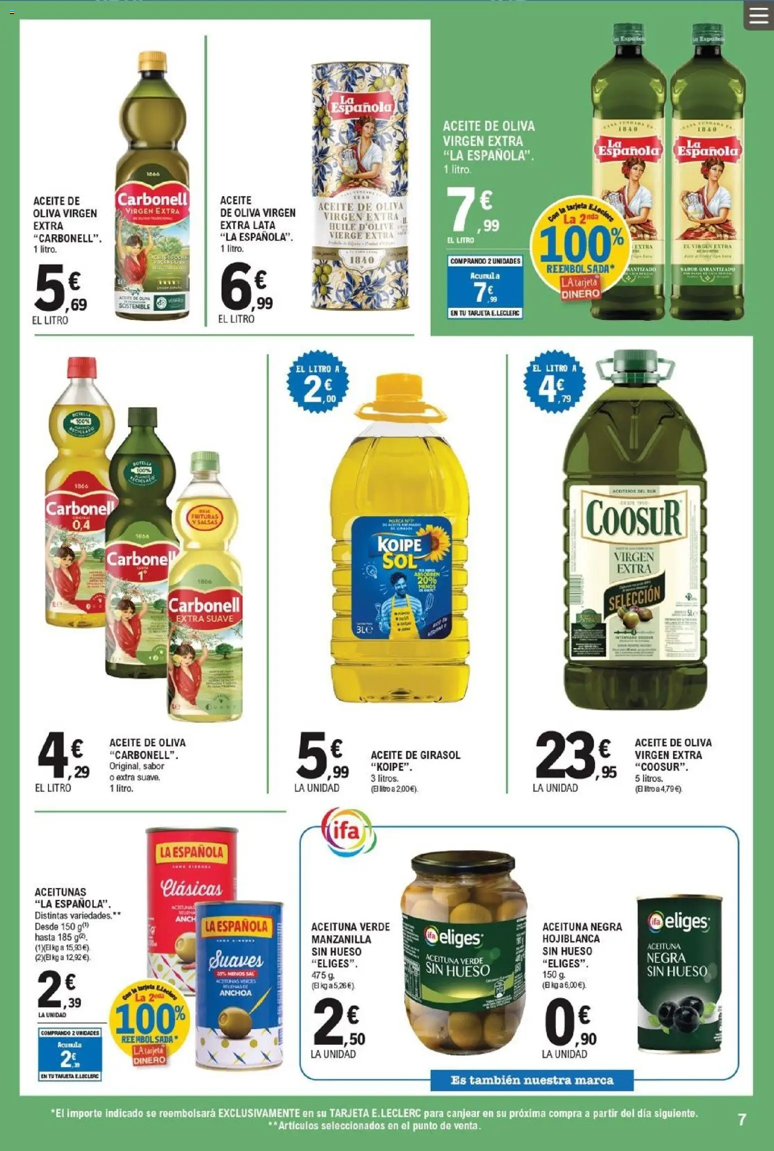 E.Leclerc folleto │ válido desde el 20.05.2026 | Página: 7 | Productos: Aceite, Aceite de oliva, Aceite de girasol, Anchoa