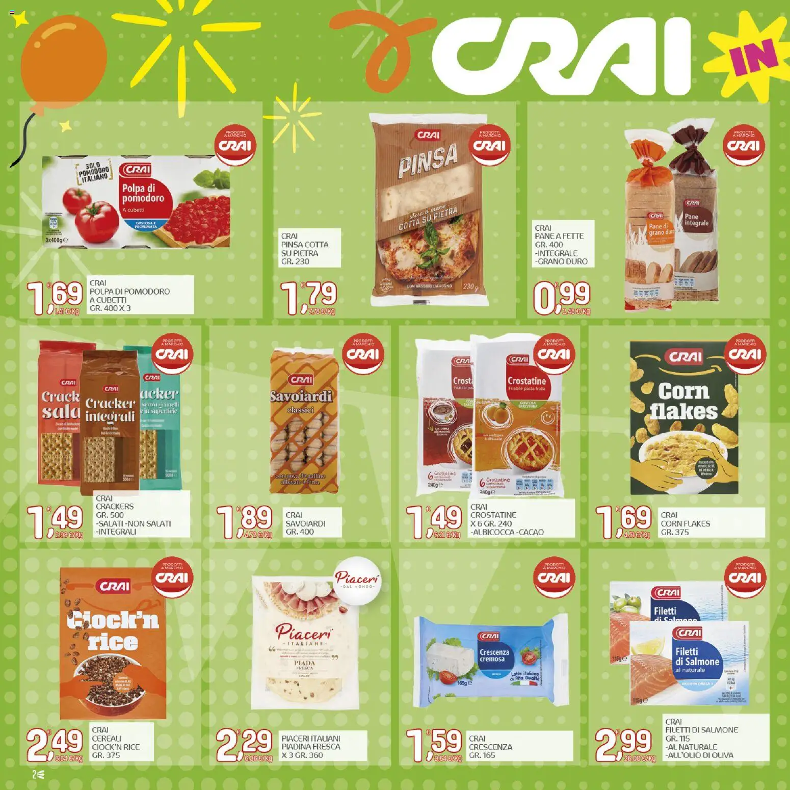 Volantino CRAI del 15/10/2026 | Pagina: 2 | Prodotti: Uova, Salmone, Pasta, Pasta frolla