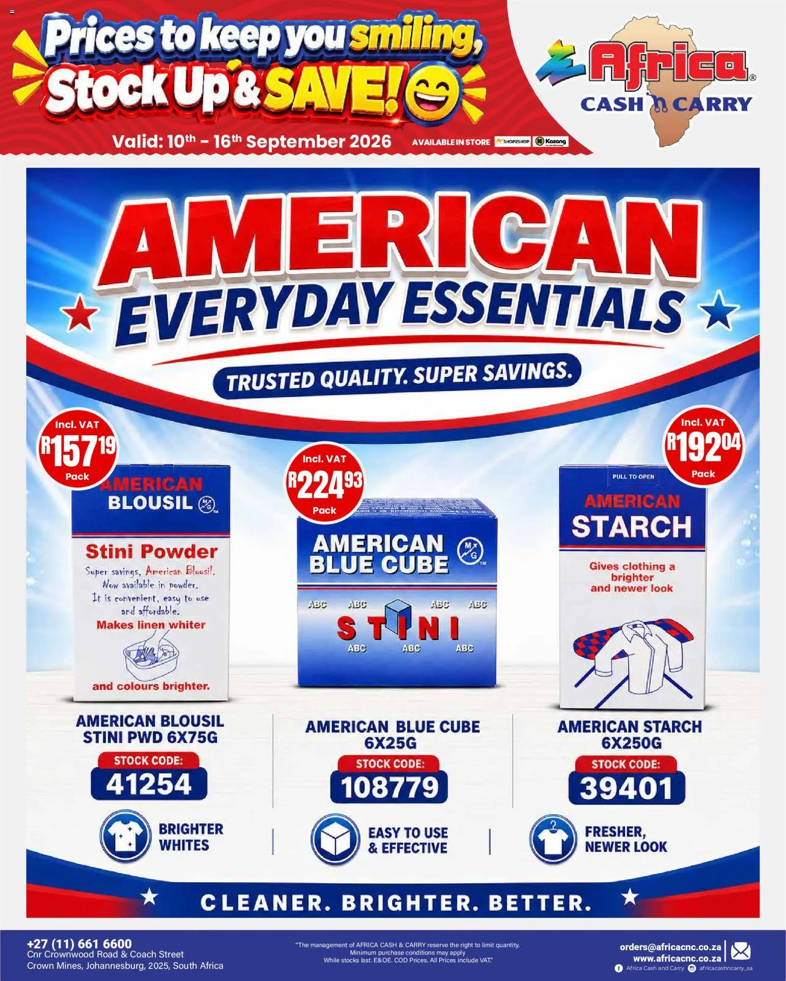 New Africa Cash & Carry catalogue – valid from 10/09/2026 | Page: 16 | Products: Powder, Stock