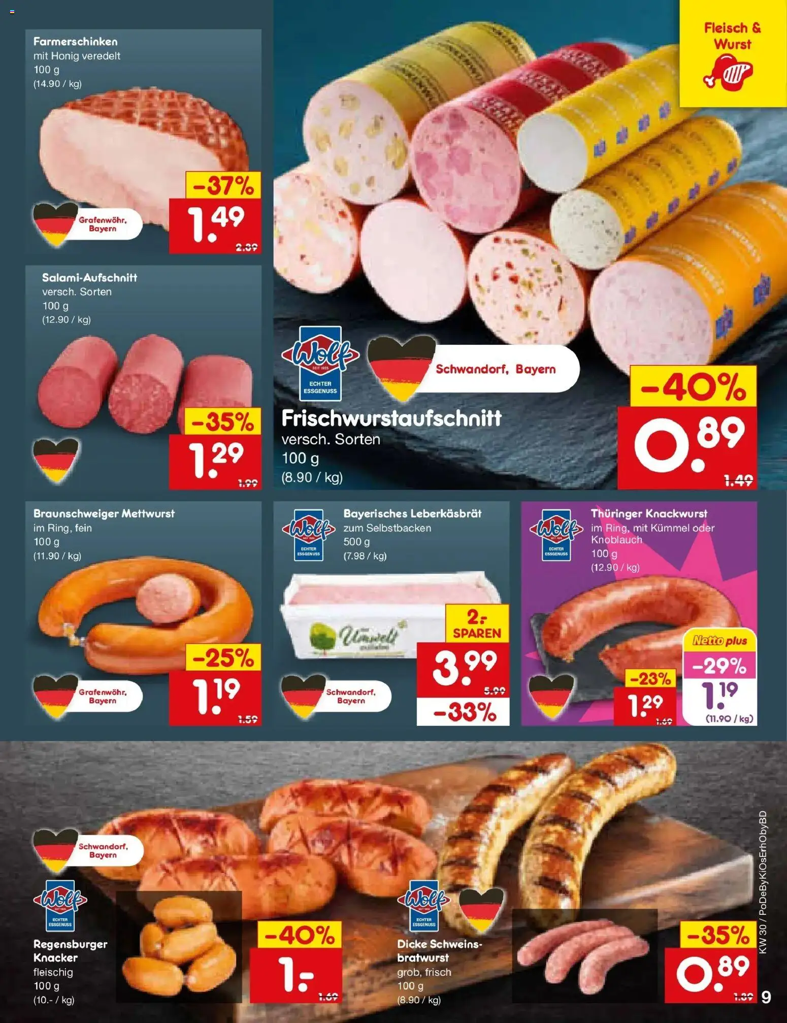 Netto Marken-Discount Prospekt Velden – gültig ab 20.07.2026 | Seite: 13 | Produkte: Bratwurst, Wurst, Knoblauch, Fleisch