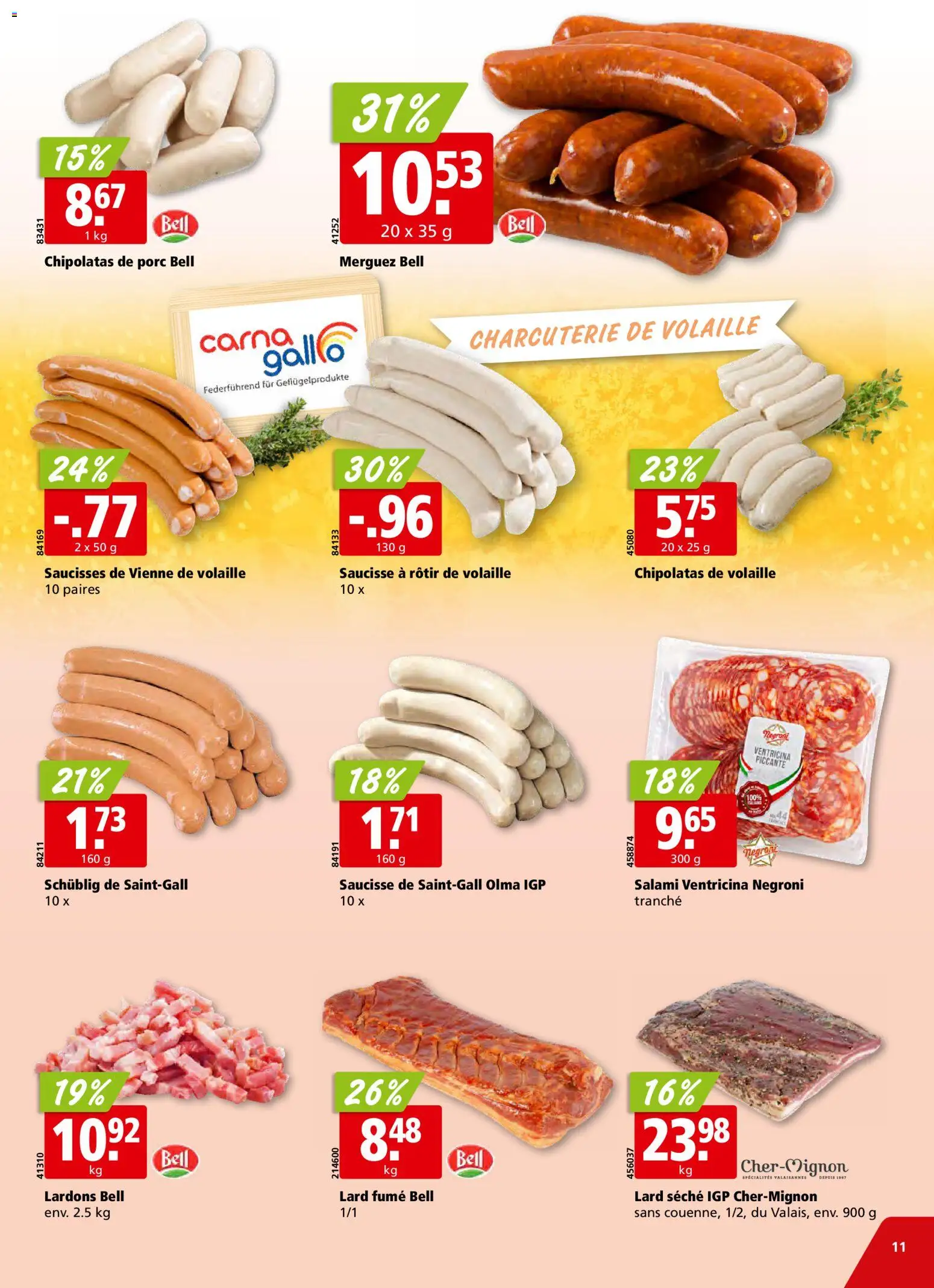 Aligro aktionen Chavannes, Matran, Genève, Sion – gültig ab 06.07.2026 | Seite: 11 | Produkte: Salami
