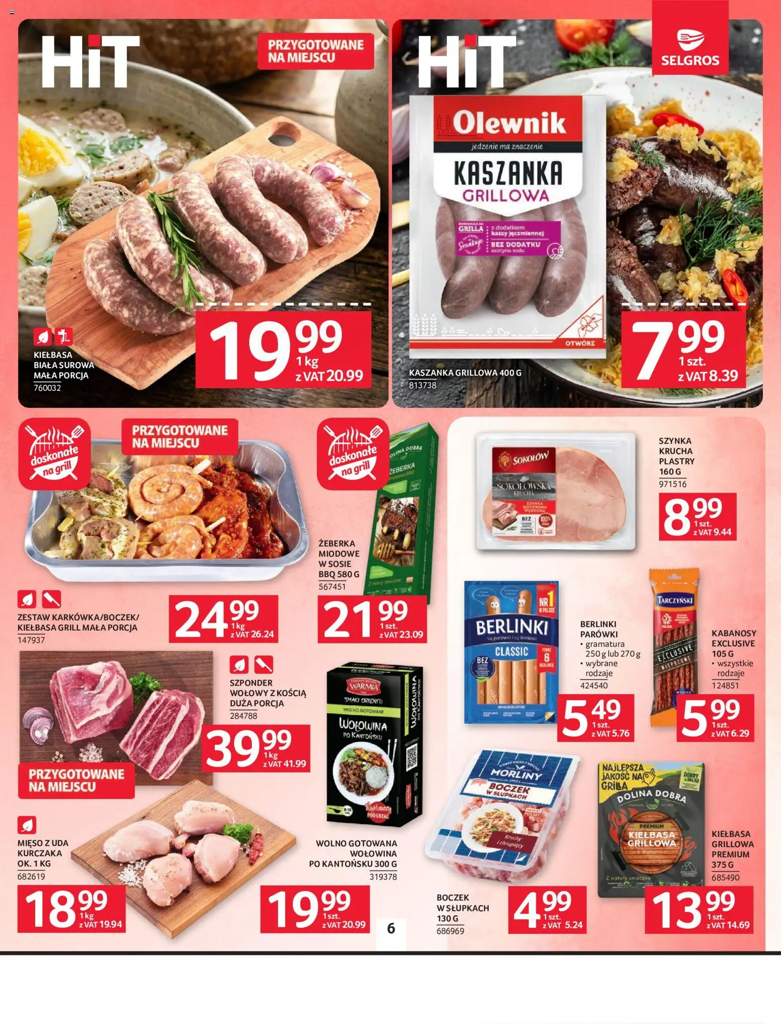 Selgros cash&carry gazetka od 21.05.2026 | Strona: 6 | Produkty: Kabanosy, Parówki, Kaszanka, Boczek