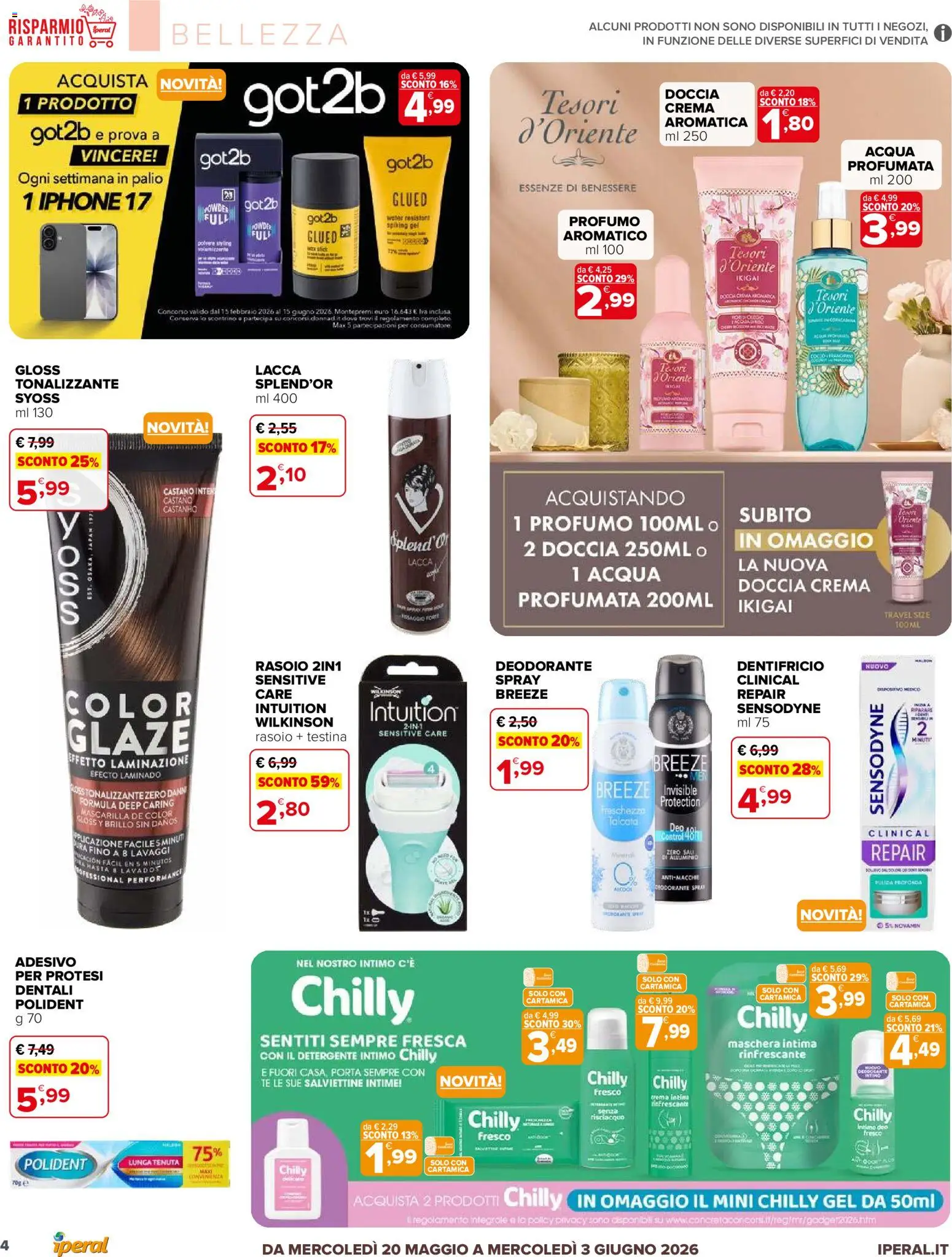 Volantino Iperal del 20.05.2026 | Pagina: 4 | Prodotti: Maschera, Detergente intimo, Detergente, Tè