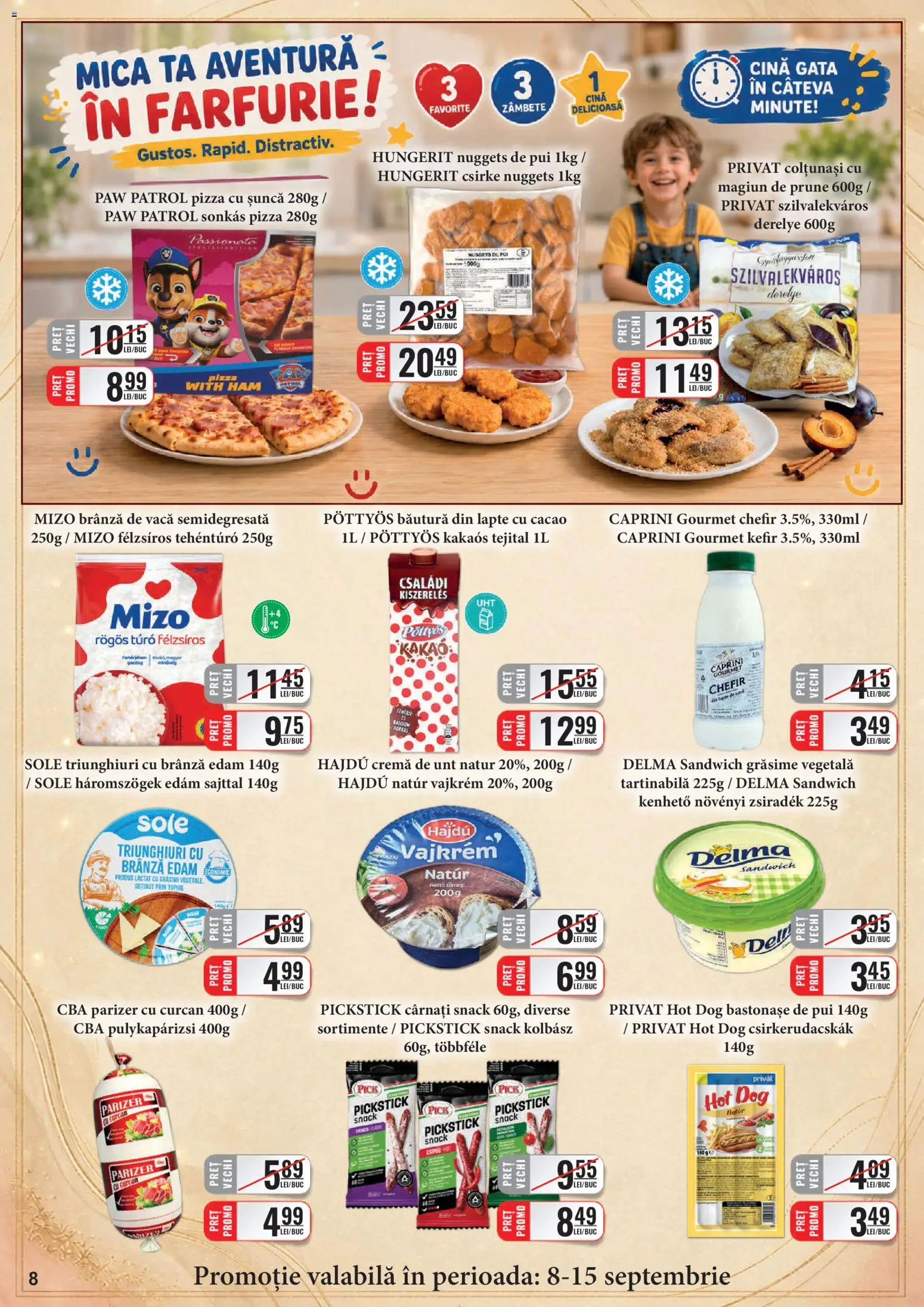 Noul catalog CBA – valabil de la 01.09.2026 | Pagină: 8 | Produse: Lapte, Kefir, Brânză De Vacă, Cârnați