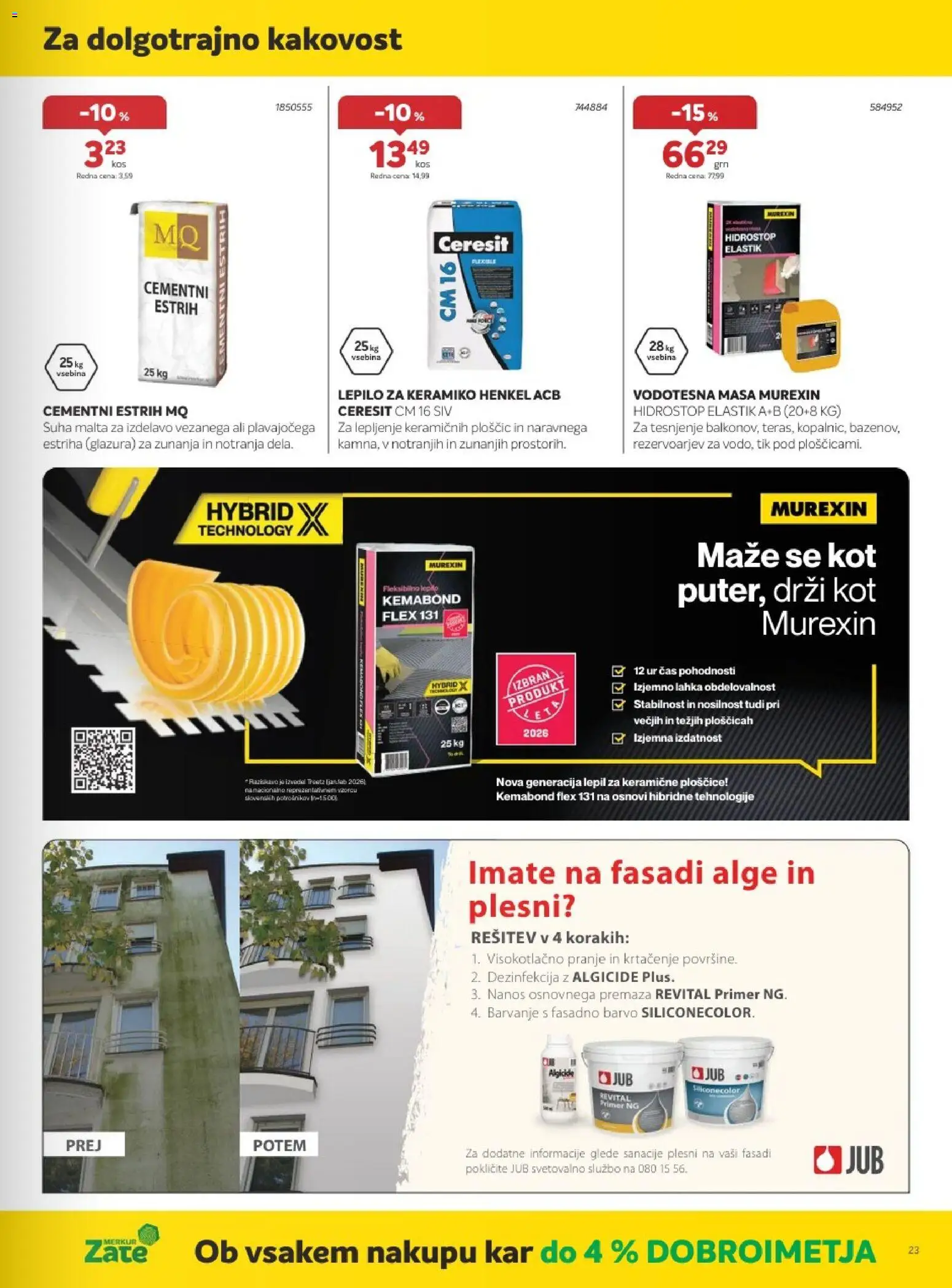 Novi Merkur katalog ponudbe – veljaven od 07.10.2026 | Stran: 23 | Izdelki: Ploščice, Lepilo