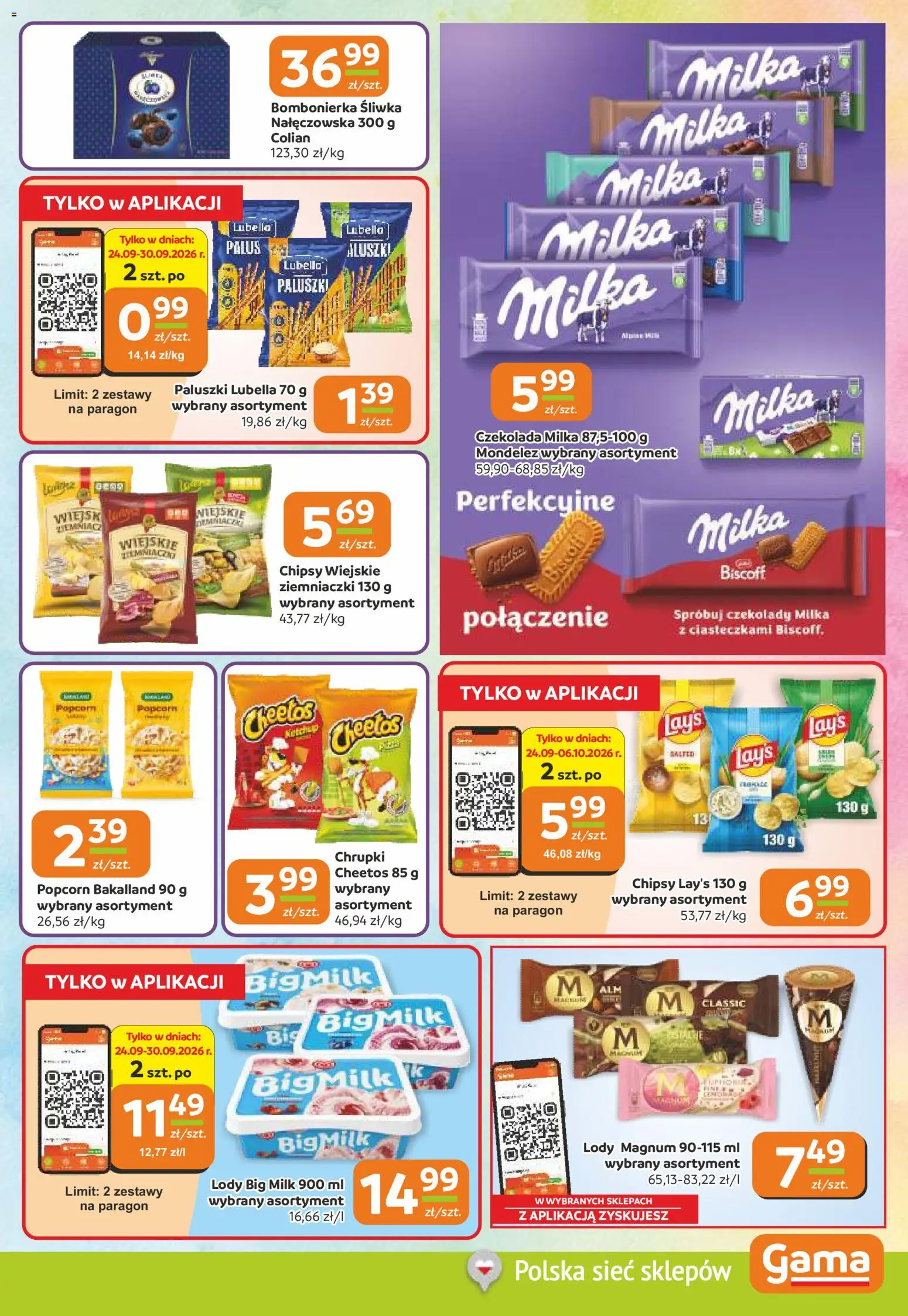 Gama gazetka od 24.09.2026 | Strona: 5 | Produkty: Milka, Big Milk, Lody Big Milk, Czekolada