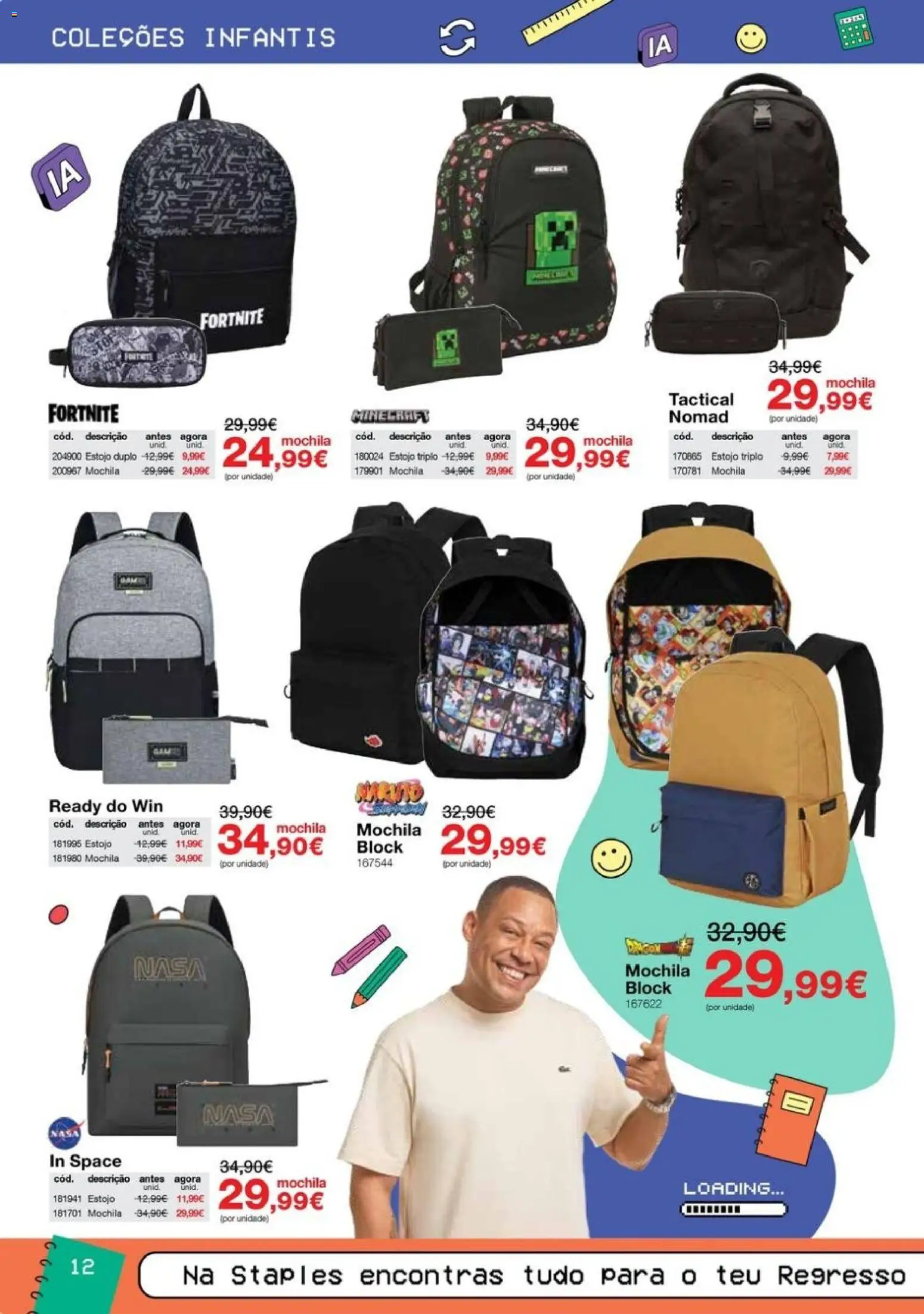 Staples Regresso às Aulas 2026 │ válido de 17/08/2026 | Página: 12 | Produtos: Mochila