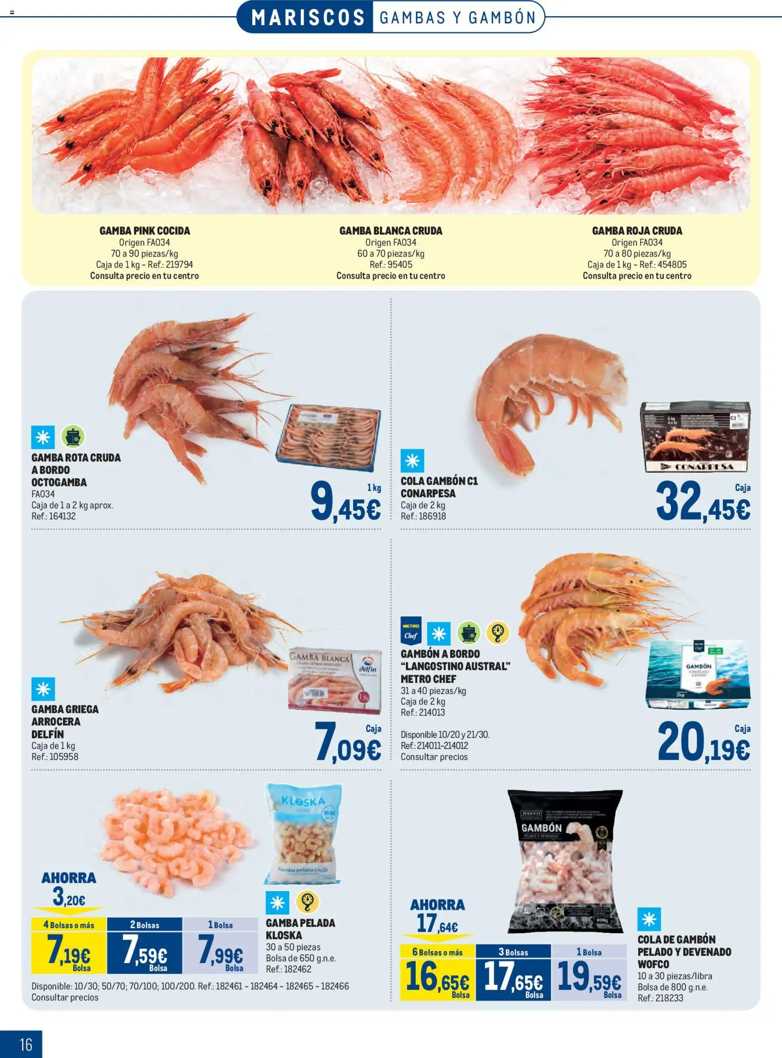 Makro Pescados │ válido desde el 06/07/2026 | Página: 16 | Productos: Bolsa, Caja, Langostino, Gamba