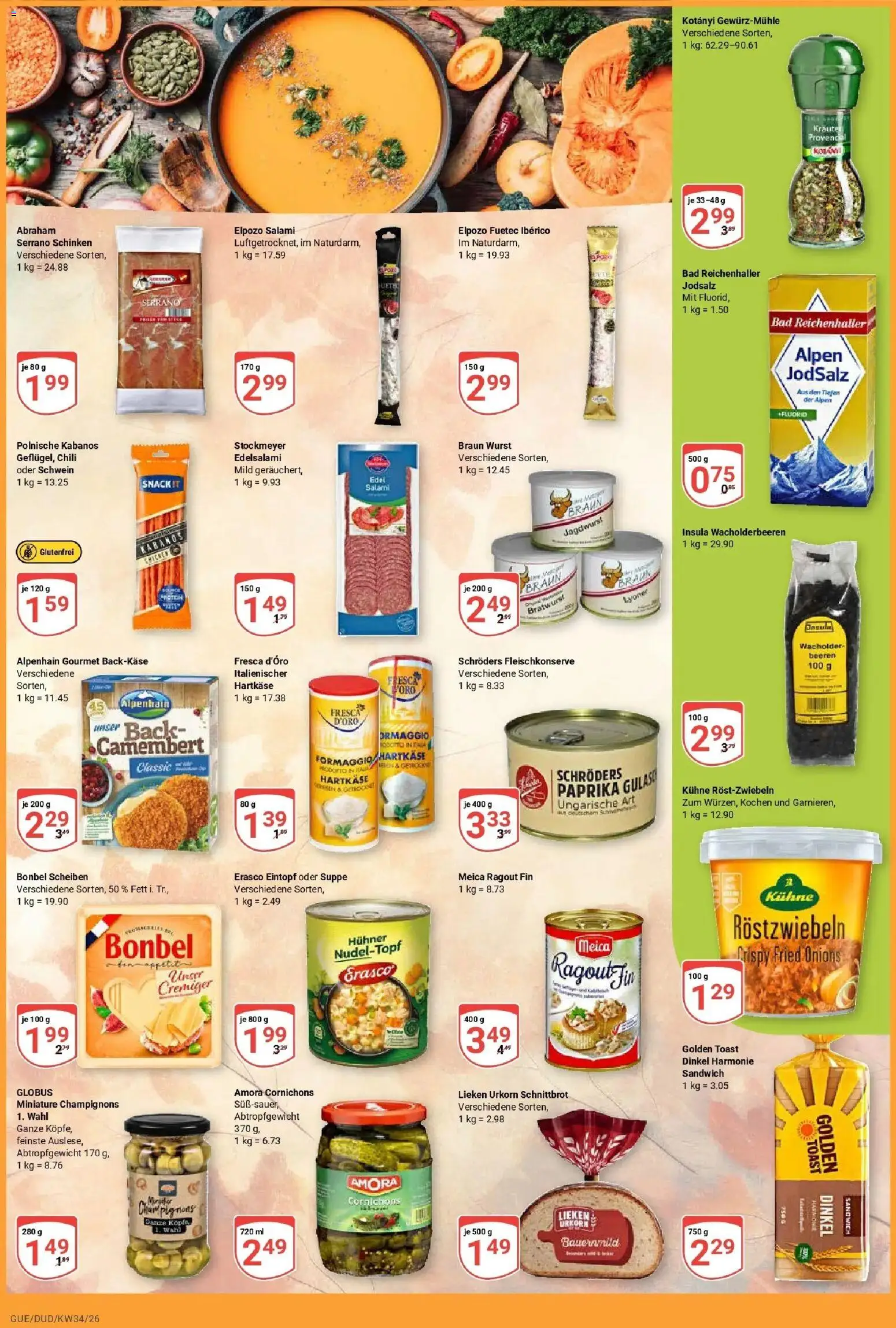 Globus Prospekt Saarbrücken-Güdingen (ab 17.08.2026) » Angebote online | Seite: 2 | Produkte: Paprika, Salami, Serrano schinken, Erasco