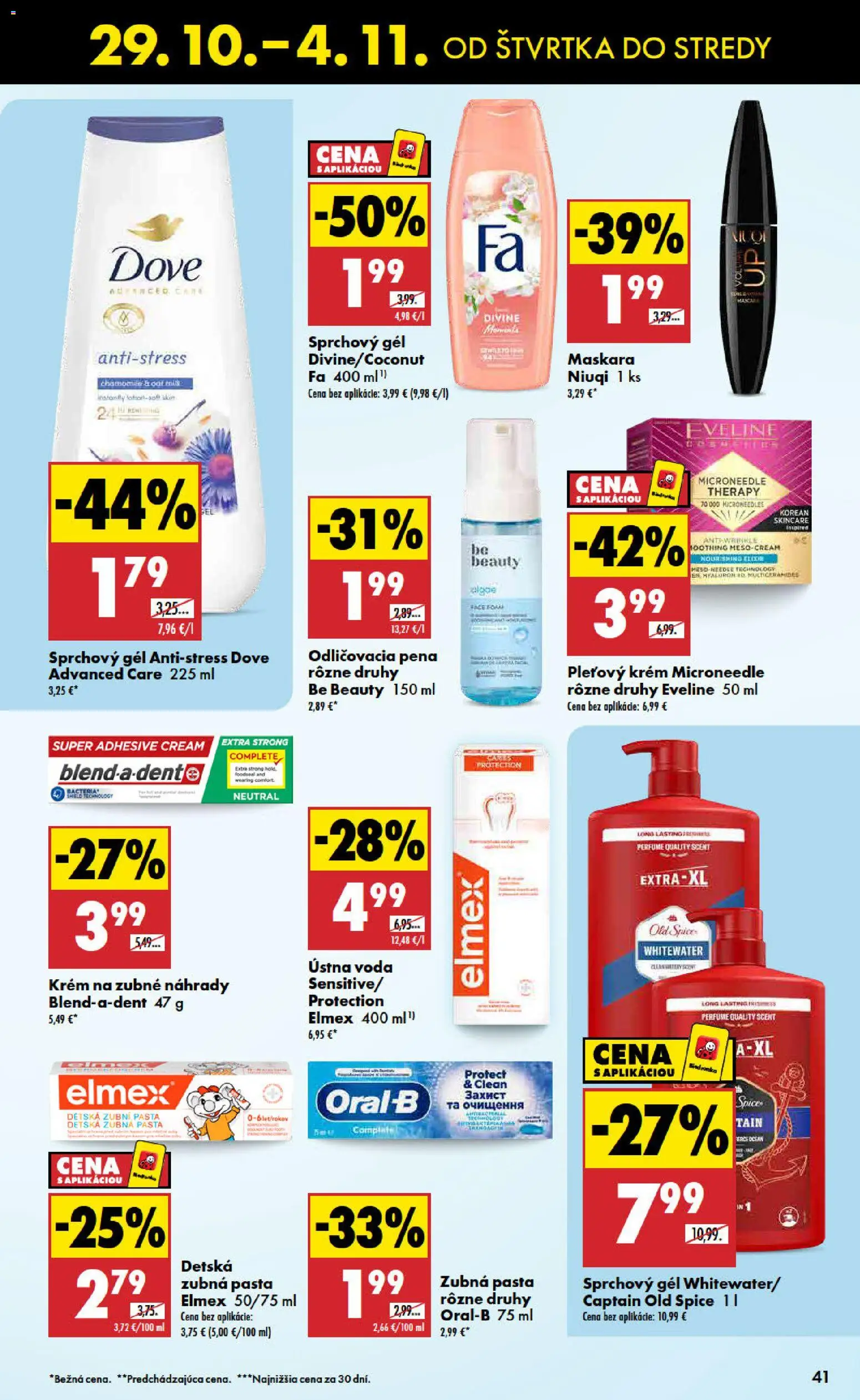 Nové Biedronka akcie – leták je platný od 29.10.2026 | Strana: 41 | Produkty: Old Spice, Sprchový gél, Zubná pasta, Voda