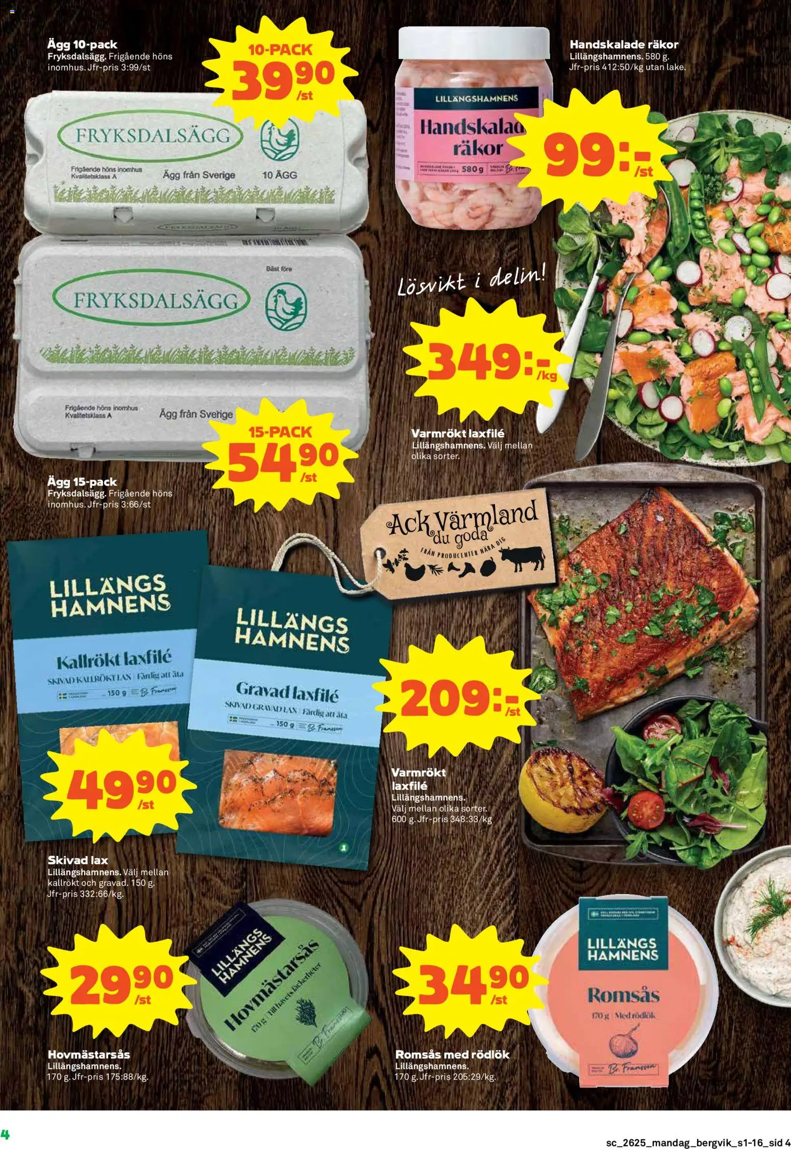 Stora Coop reklamblad aktuell från 15.06.2026 | Sida: 4 | Produkter: Romsås, Räkor, Ägg, Rödlök
