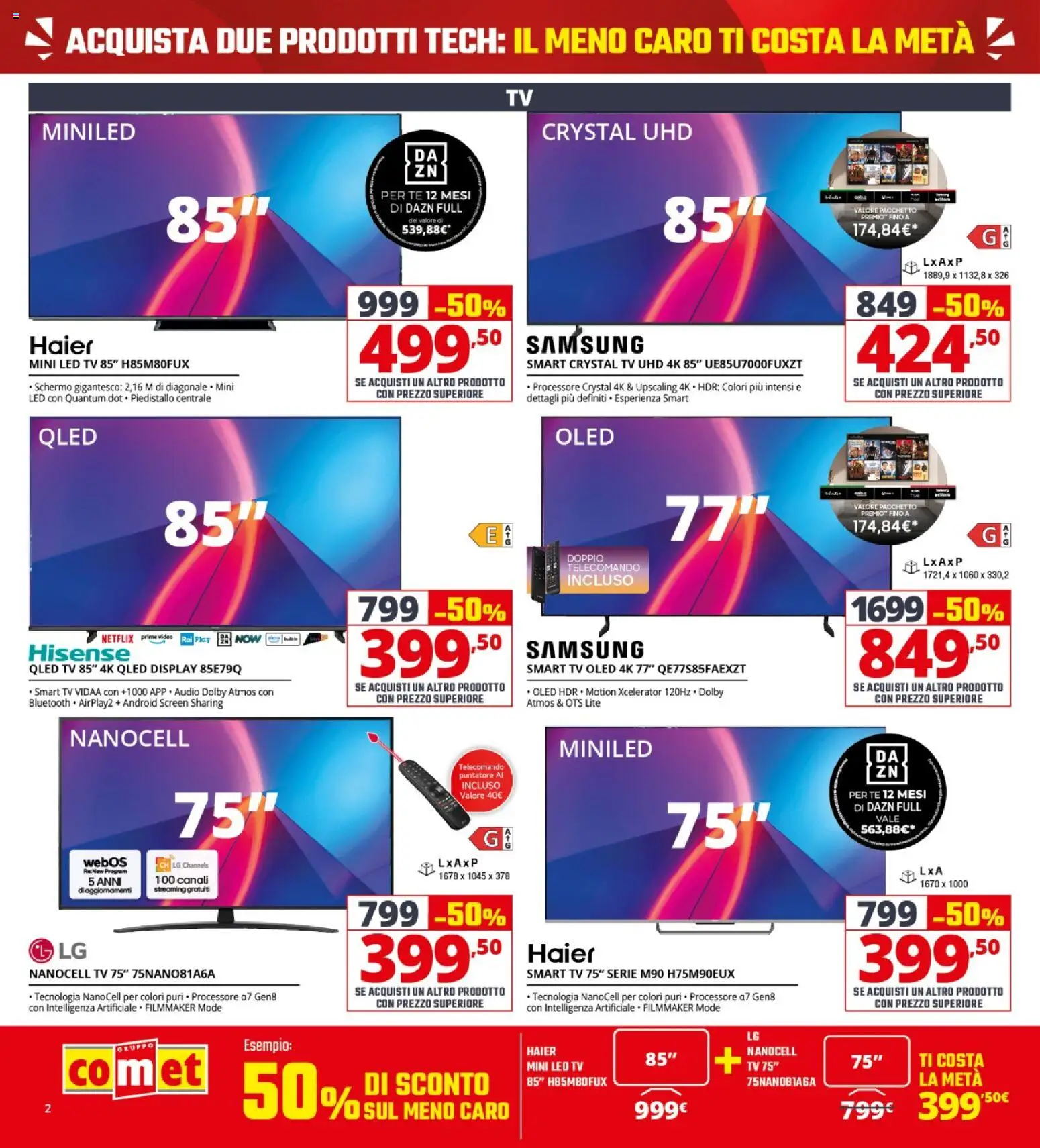 Volantino Comet del 21.05.2026 | Pagina: 2 | Prodotti: Schermo, Telecomando, Tè, Samsung