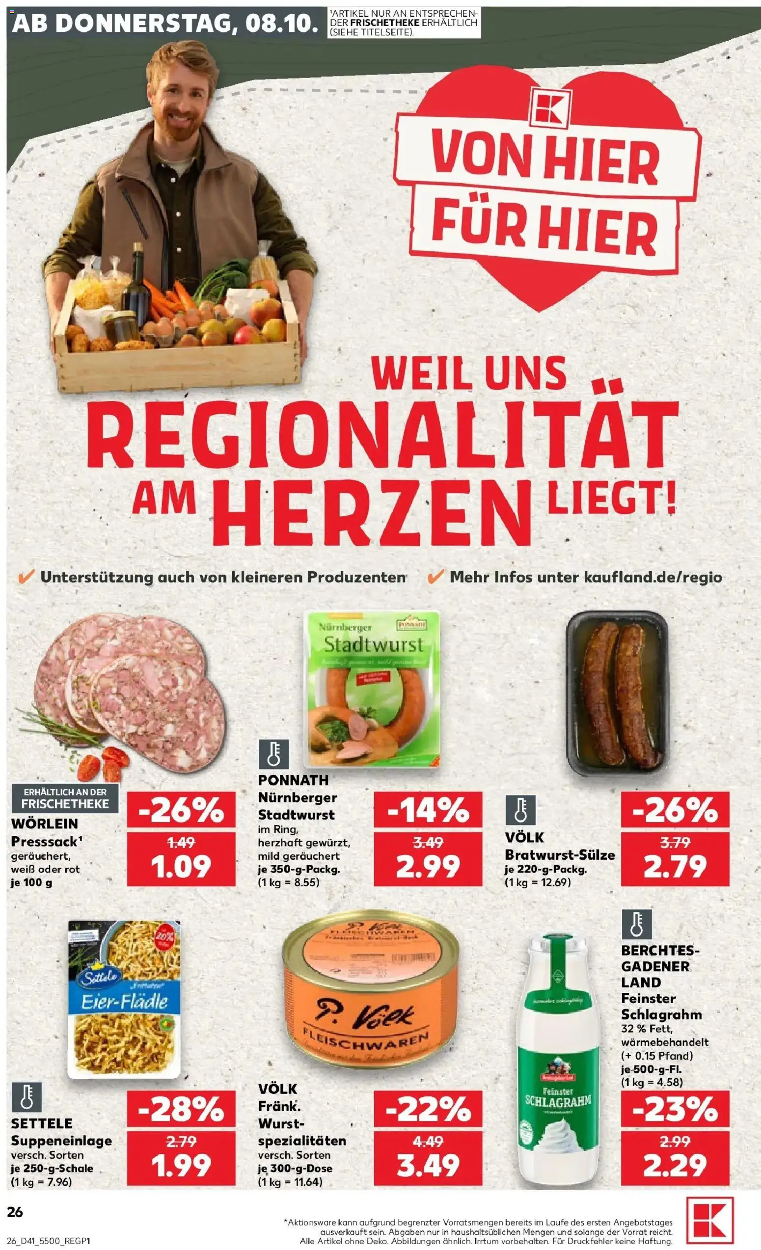 Prospekt Kaufland ab 08.10.2026 » Angebote Online zum Blättern | Seite: 26 | Produkte: Spezialitäten, Wurst
