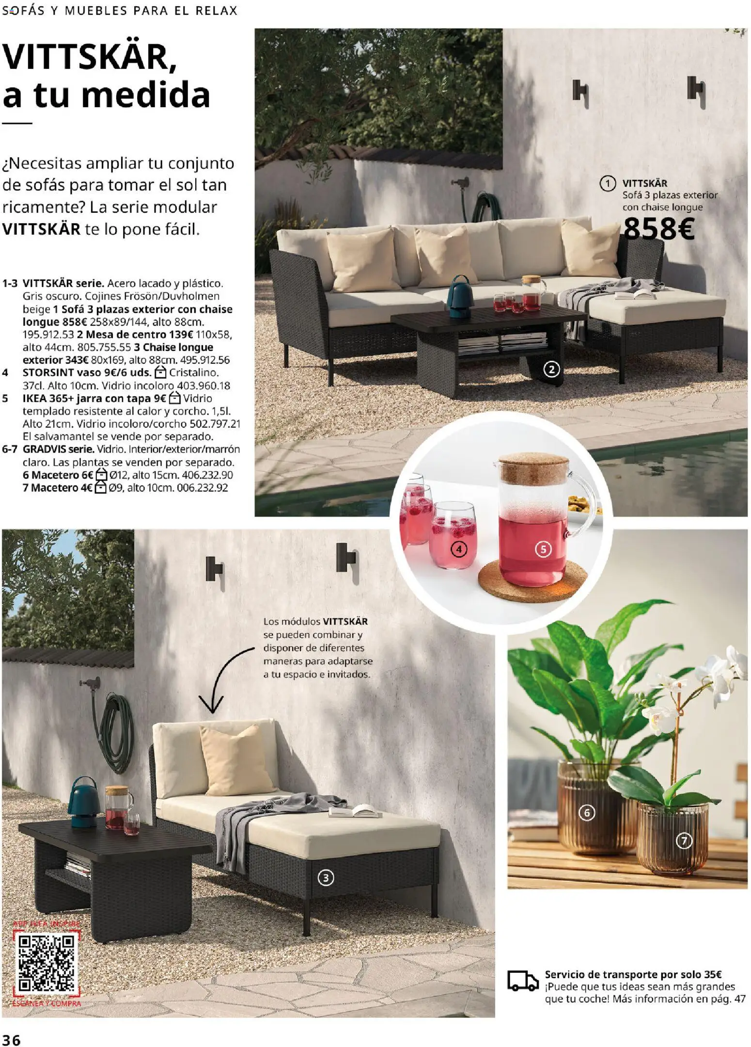 IKEA - Muebles de exterior │ válido desde el 01/09/2026 | Página: 36 | Productos: Sofás, Té, Sofá, Jarra con tapa