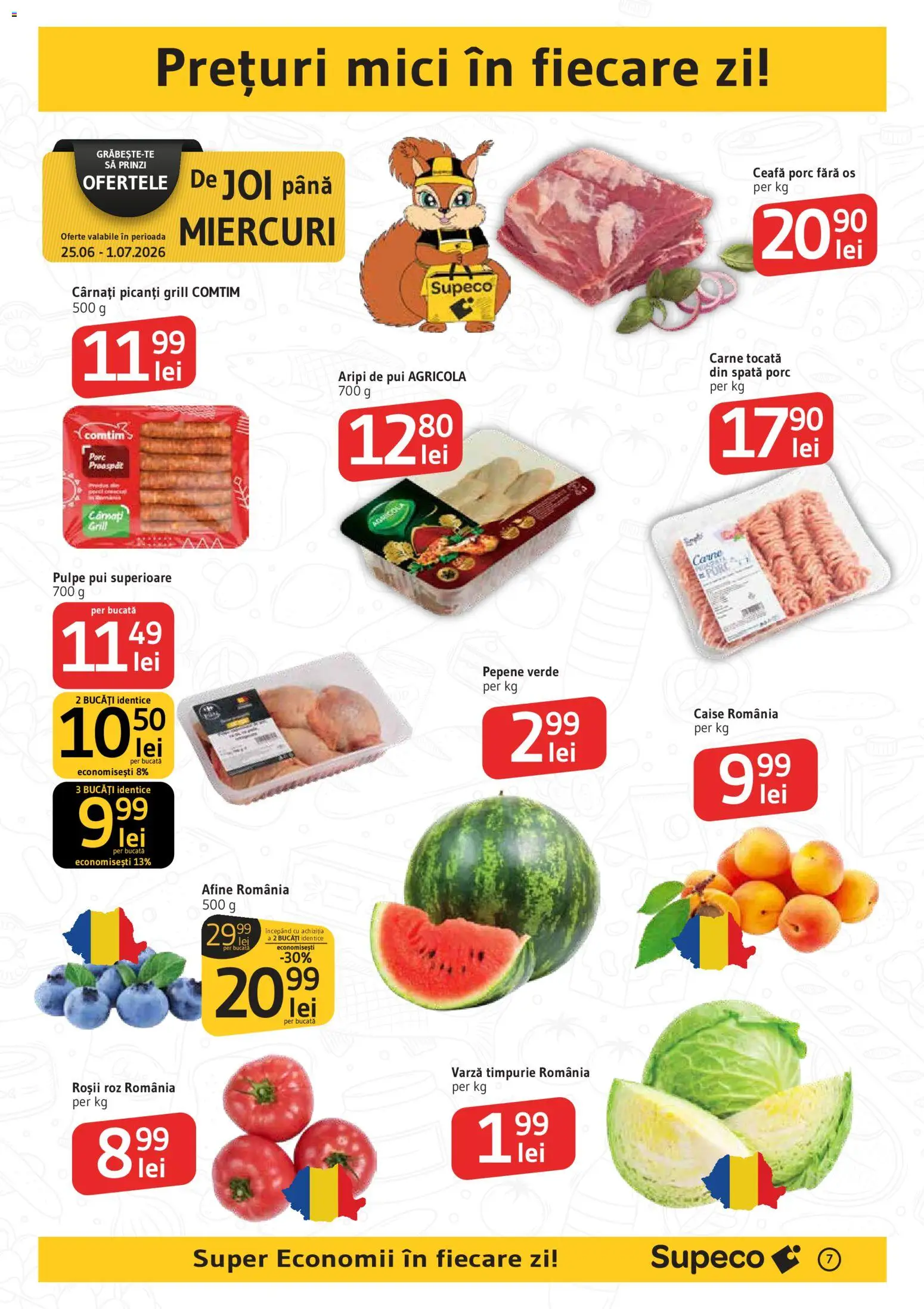 Noul catalog Supeco – valabil de la 25.06.2026 | Pagină: 7 | Produse: Grill, Mici, Roșii, Ahtapot