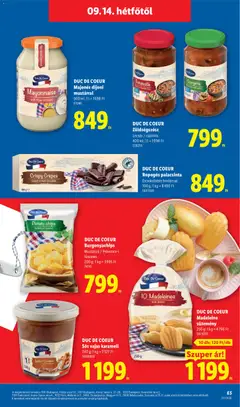 DUC DE COEUR Majonéz dijoni mustárral, Mayonnaise with Dijon mustard - amely érvényes a következő dátumtól: 2026.09.10. | Oldal: 65 | Termékek: Szarvasi, Madeleine sütemény, Sütemény, Majonéz