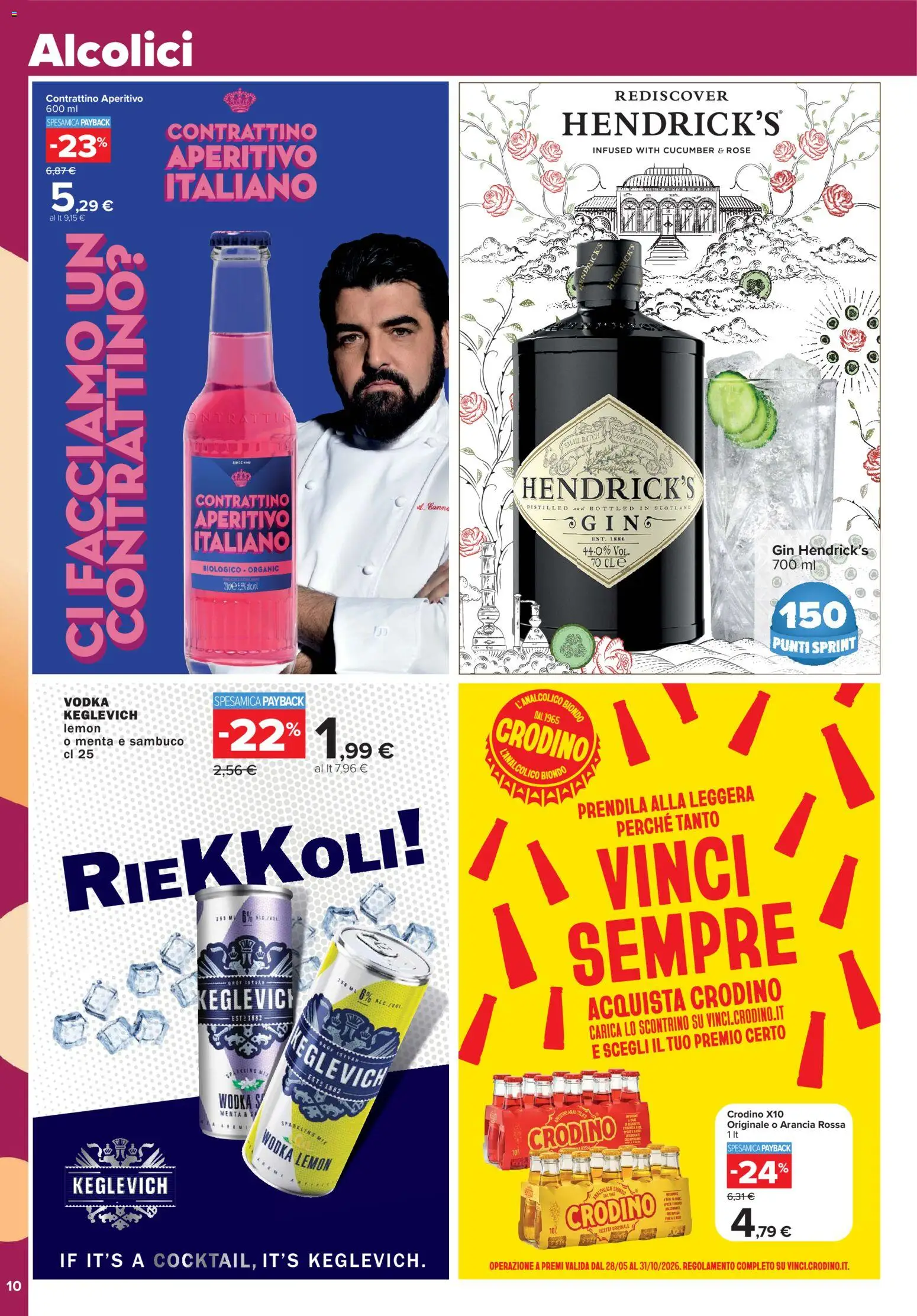 Volantino Carrefour del 19.06.2026 | Pagina: 10 | Prodotti: Gin, Vodka, Menta, Aperitivo