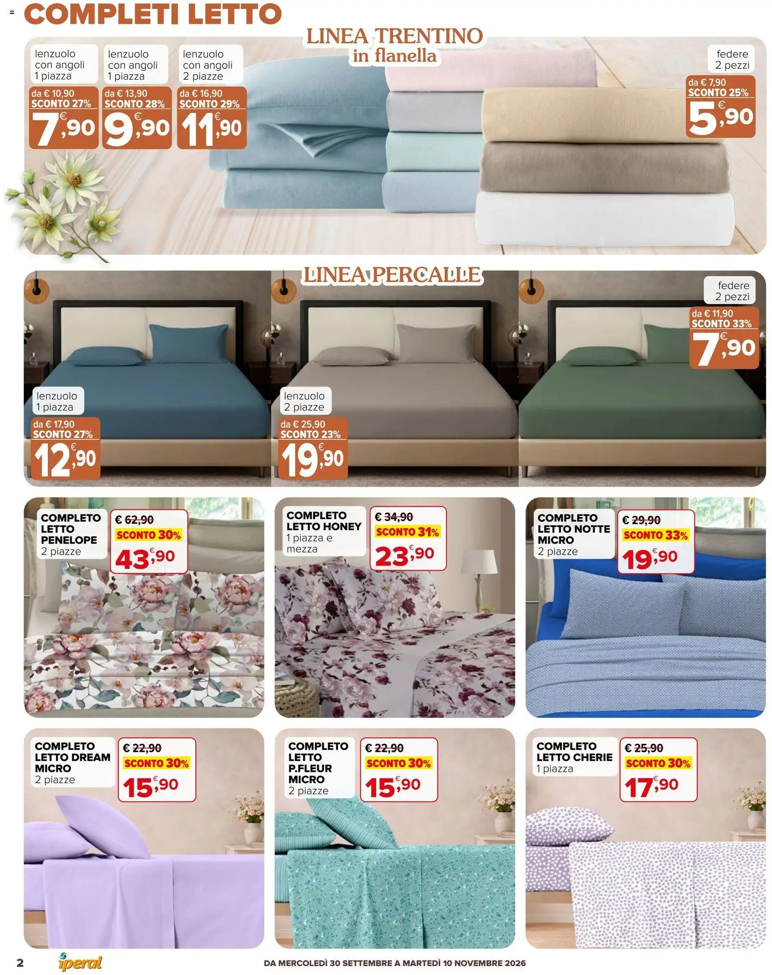 Volantino Iperal del 30/09/2026 | Pagina: 2 | Prodotti: Letto