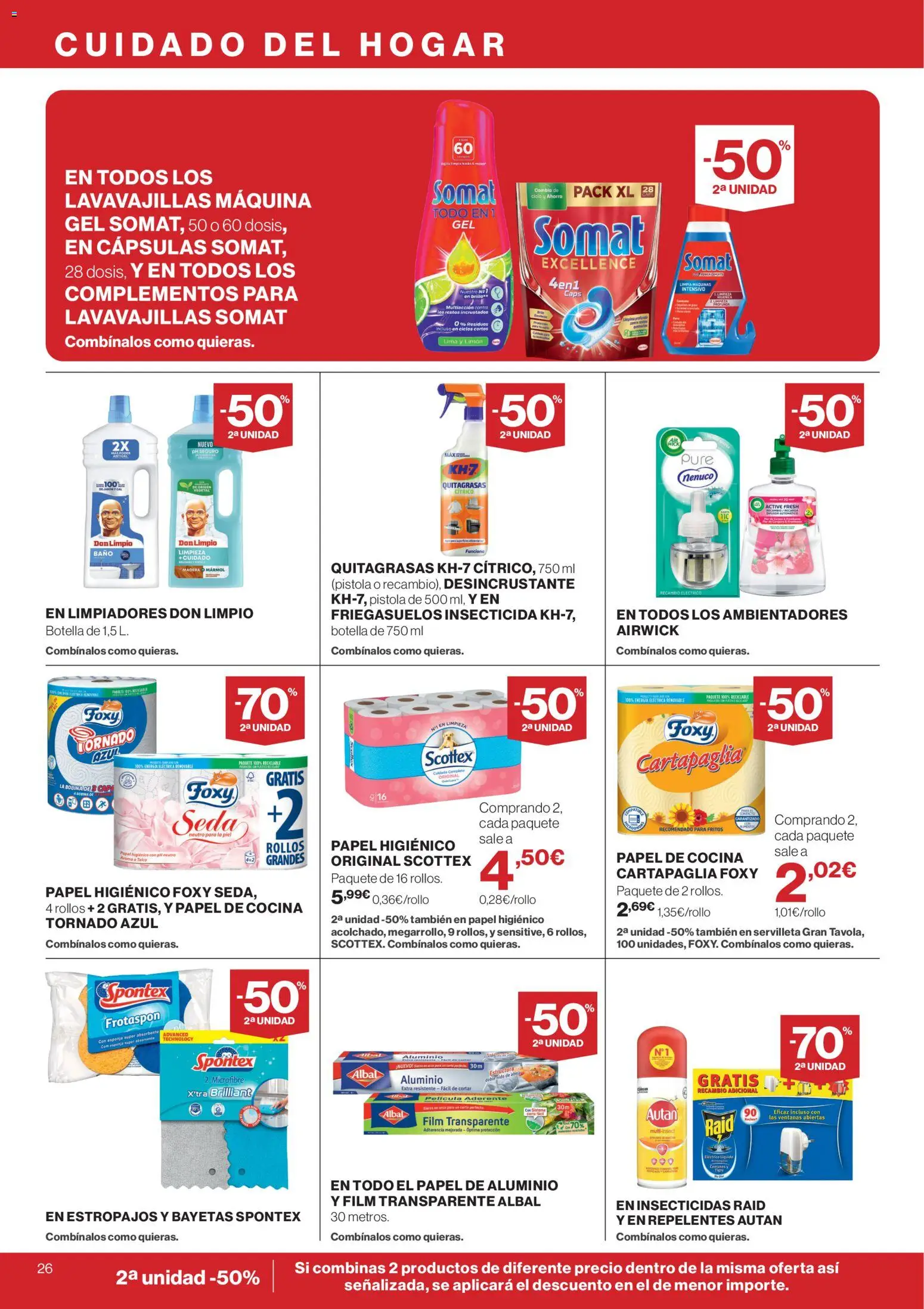 Supercor Península y Baleares │ válido desde el 21.05.2026 | Página: 26 | Productos: Esponja, Lima, Papel higienico, Baño