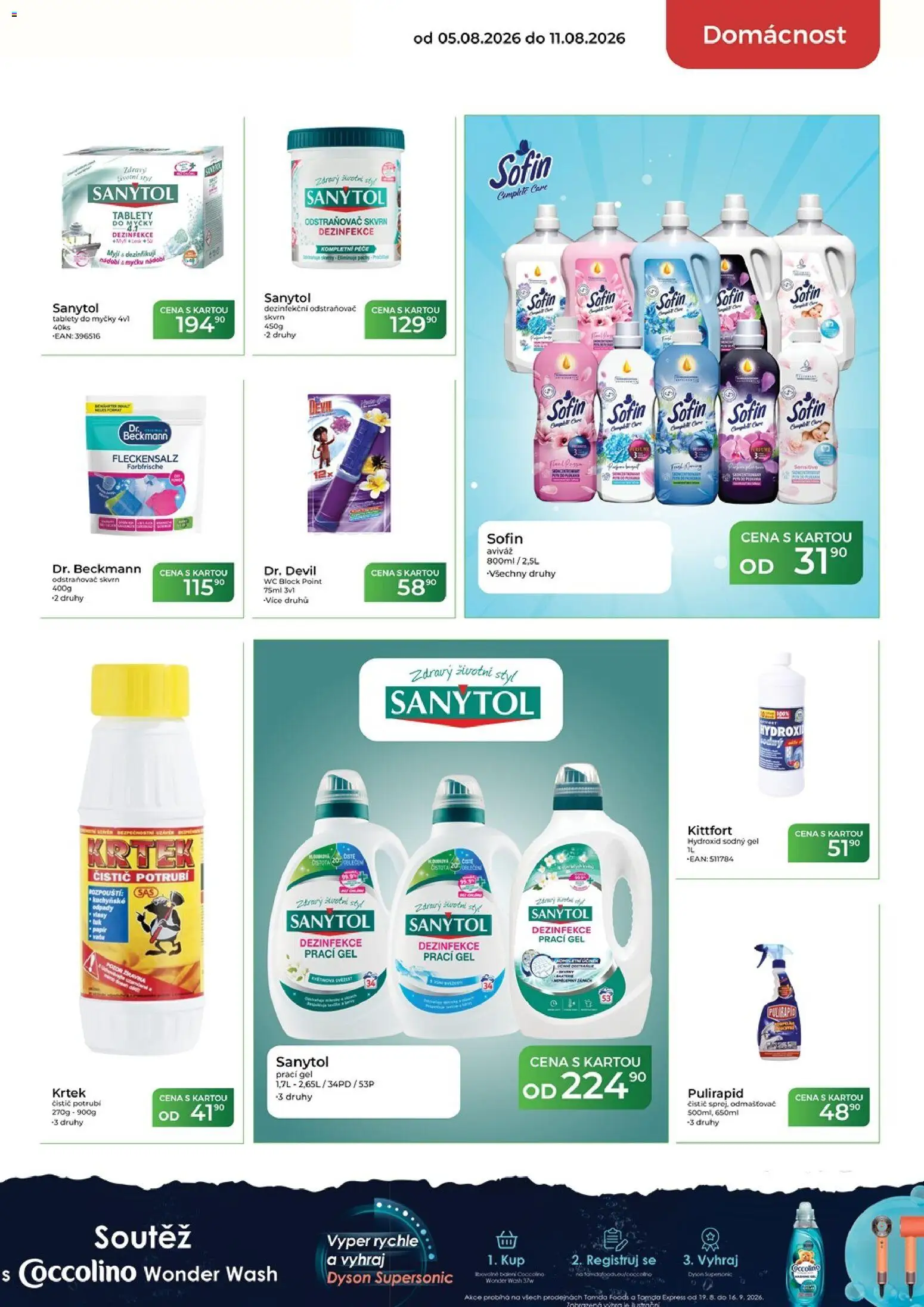 Tamda Foods leták od 05.08.2026 | Strana: 51 | Produkty: Tablety do myčky, Coccolino, Hydroxid sodný, Sanytol