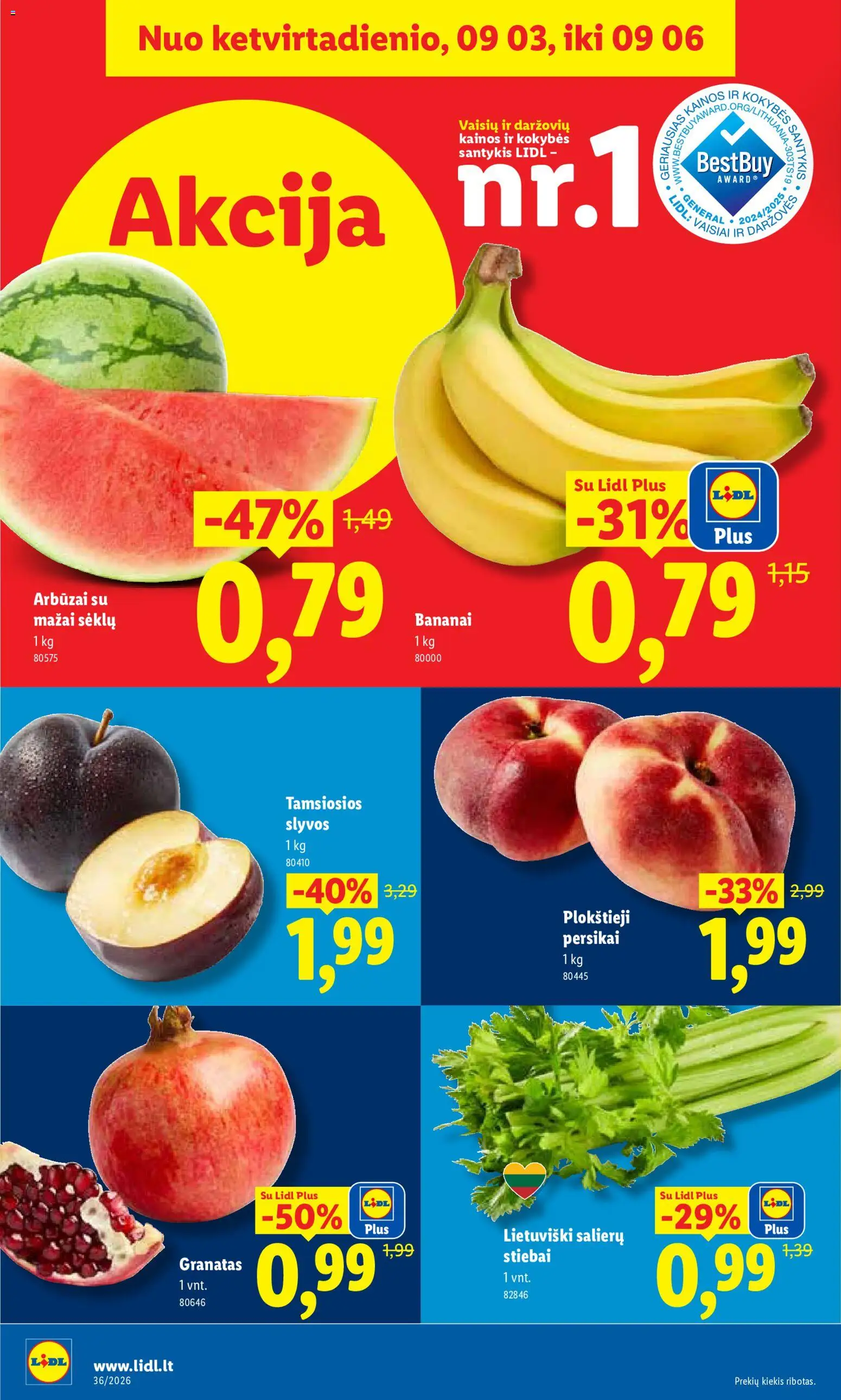 LIDL akcijos nuo 2026.08.31 | Puslapis: 40 | Prekių: Bananai
