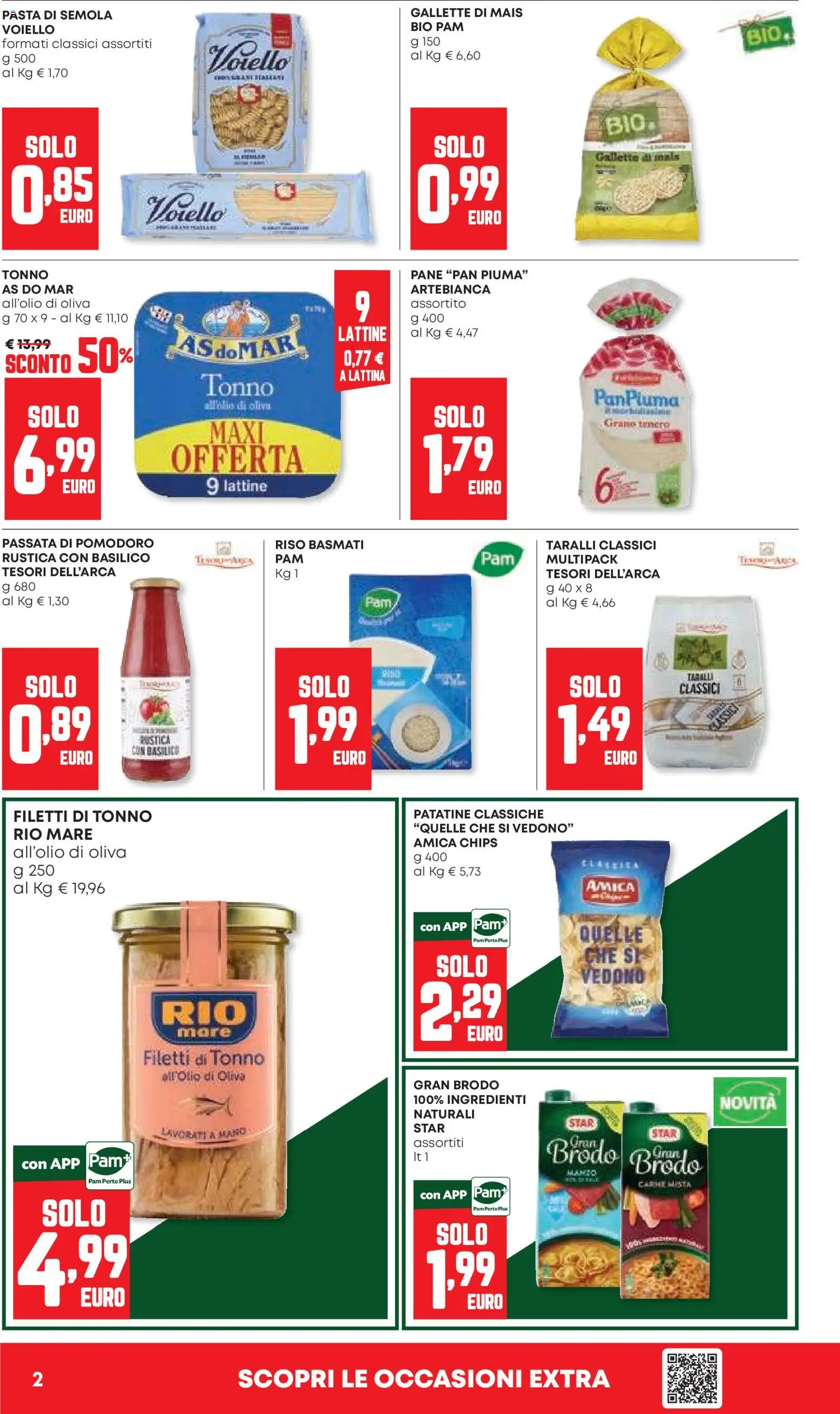 Volantino PAM del 08/10/2026 | Pagina: 2 | Prodotti: Brodo, Pomodoro, Basilico, Tonno