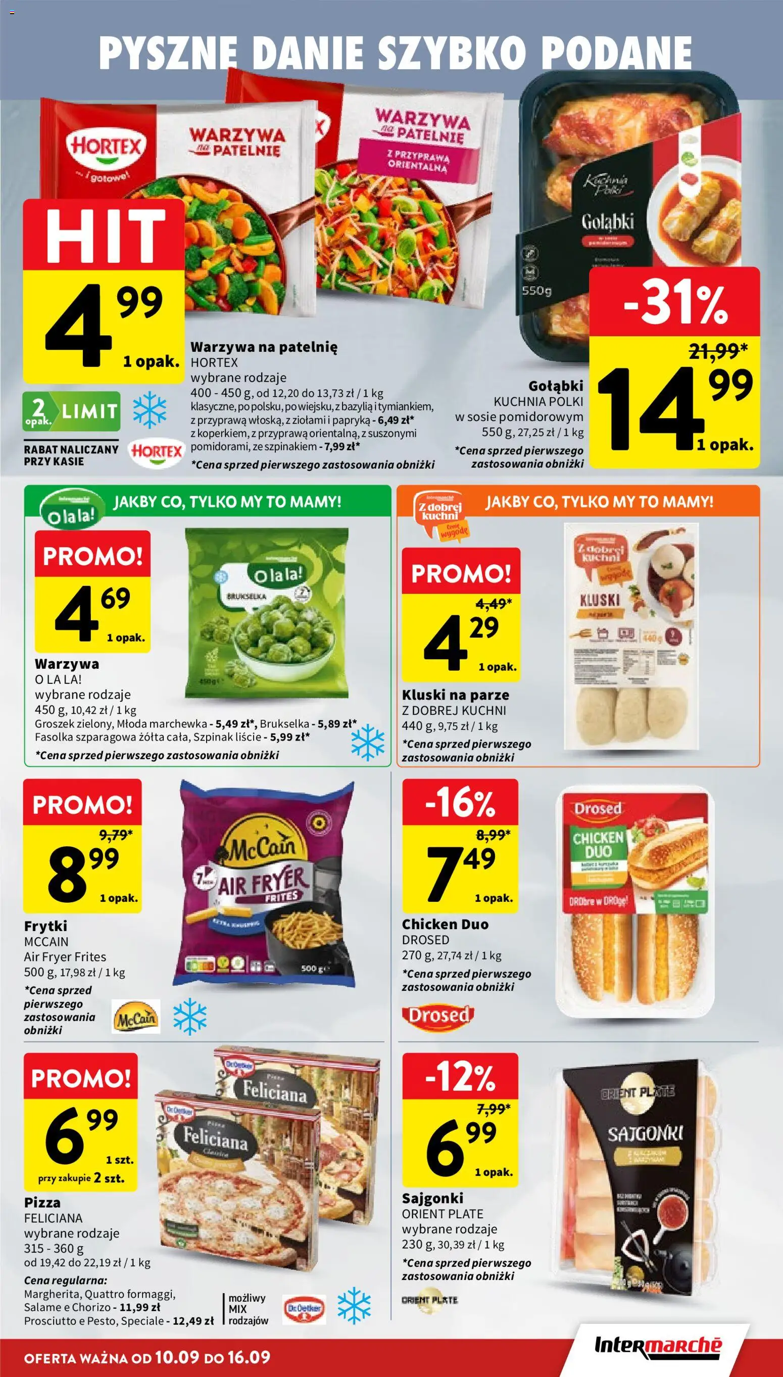 Intermarche gazetka od 10.09.2026 | Strona: 17 | Produkty: Gołąbki, Groszek, Chorizo, Prosciutto