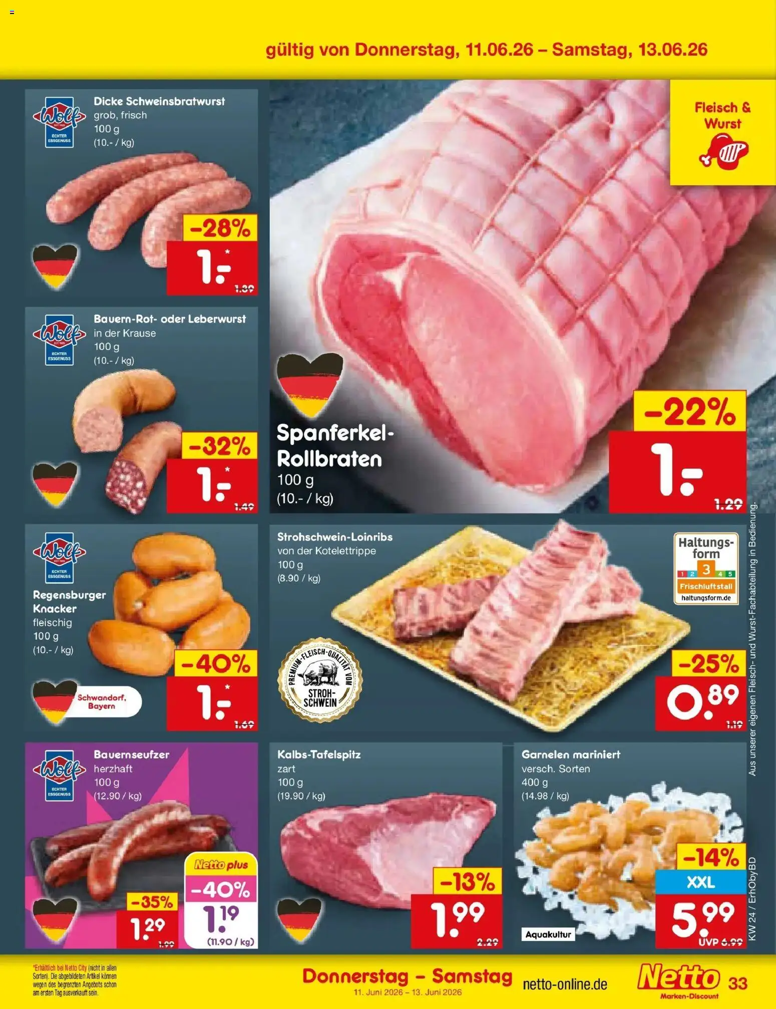 Netto Marken-Discount Prospekt Velden – gültig ab 08.06.2026 | Seite: 51 | Produkte: Garnelen, Wurst, Fleisch