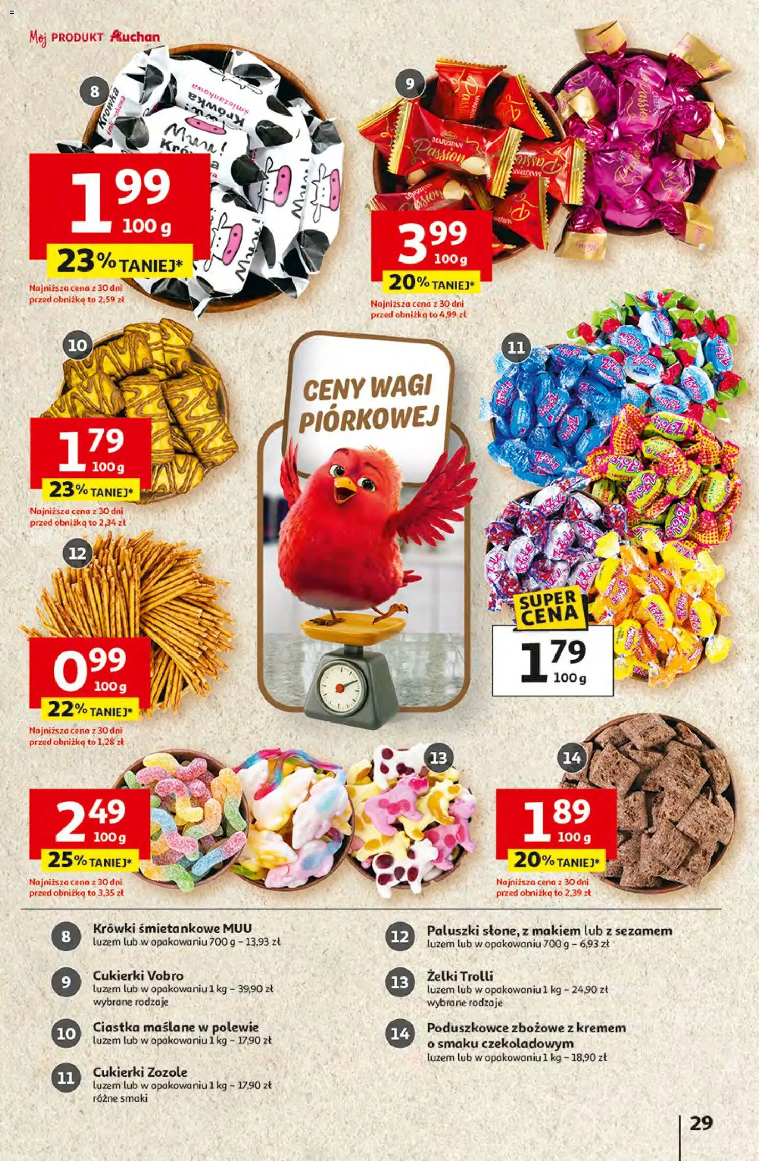 Auchan gazetka - 30 Lat Hipermarket od 16.04.2026 | Strona: 29 | Produkty: Cukierki zozole, Krowka, Ciastka, Krówki