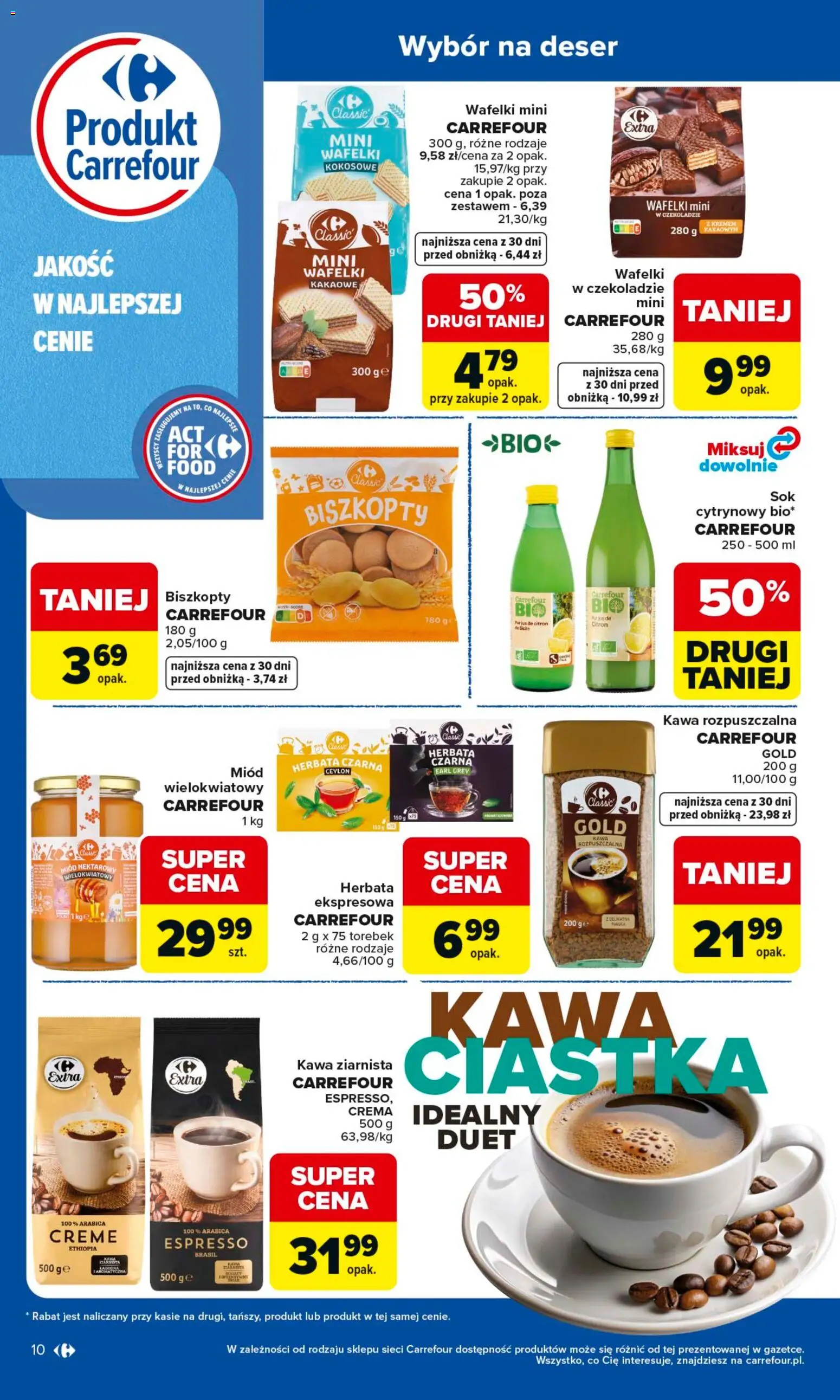 Carrefour gazetka - Wybierz Jakość W Najlepszej Cenie od 25.05.2026 | Strona: 10 | Produkty: Kawa rozpuszczalna, Wafelki, Kawa, Ciastka