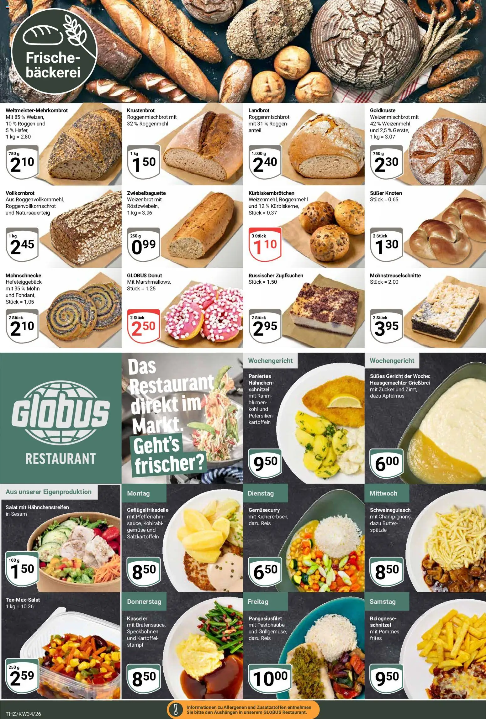 Globus Prospekt Theißen – gültig ab 17.08.2026 | Seite: 12 | Produkte: Hahnchen, Butter, Schnitzel, Salat