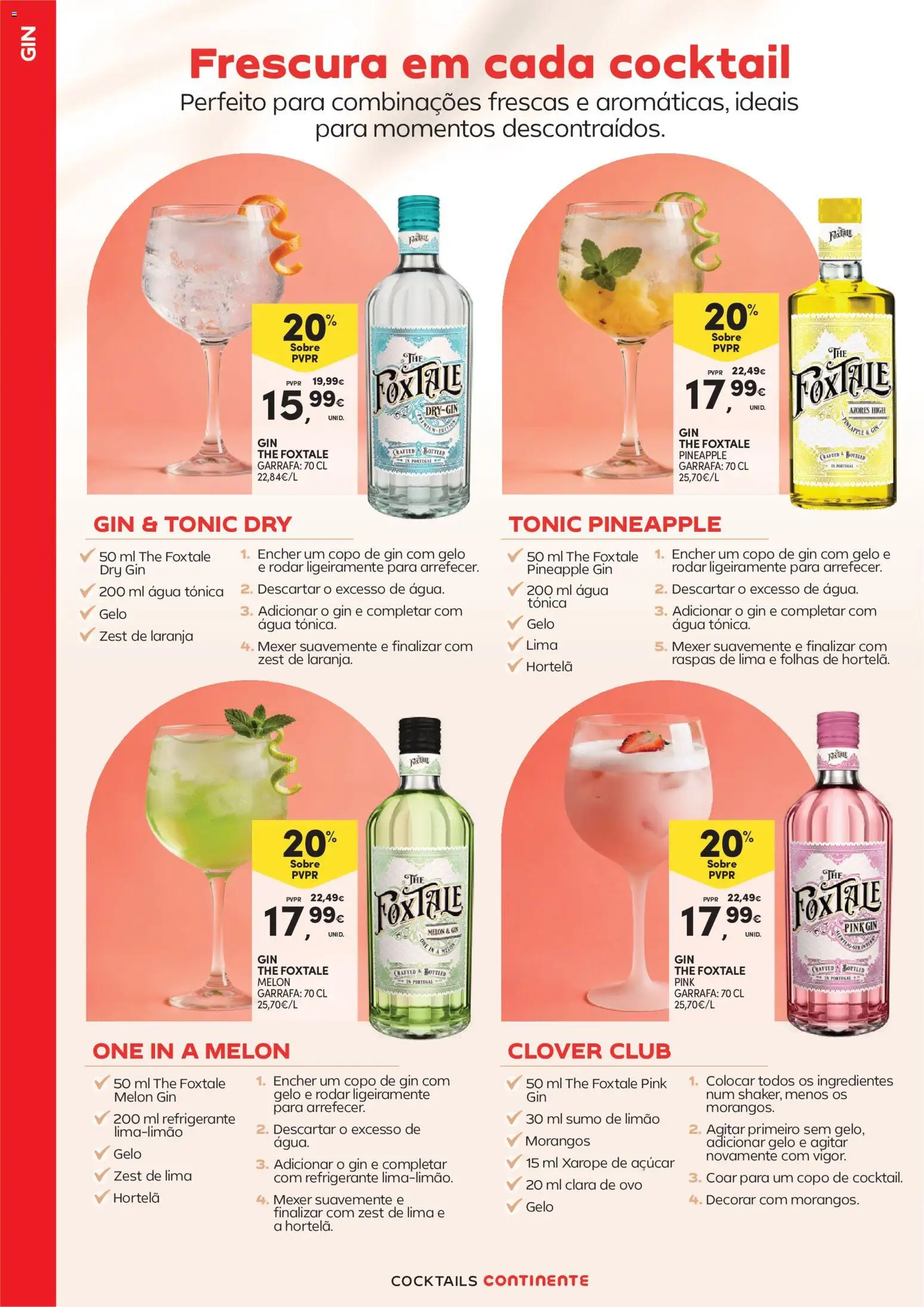 Continente - Cocktails │ válido de 14/07/2026 | Página: 14 | Produtos: Refrigerante, Hortelã, Gin, Xarope