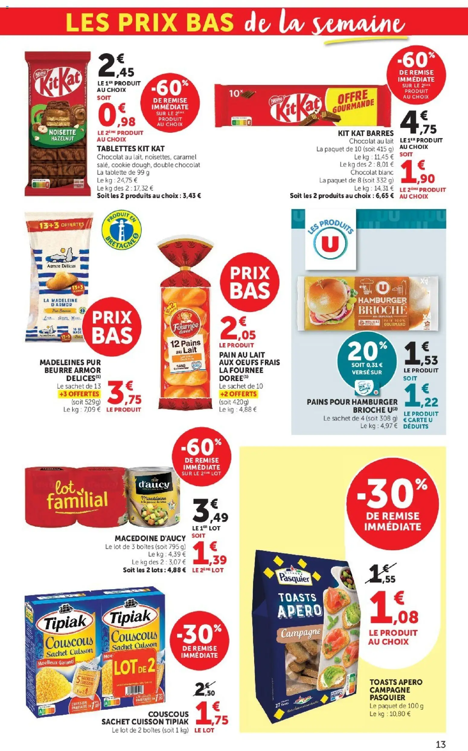 {H1} | Page: 13 | Produits: Noisette, Couscous, Œufs, Chocolat