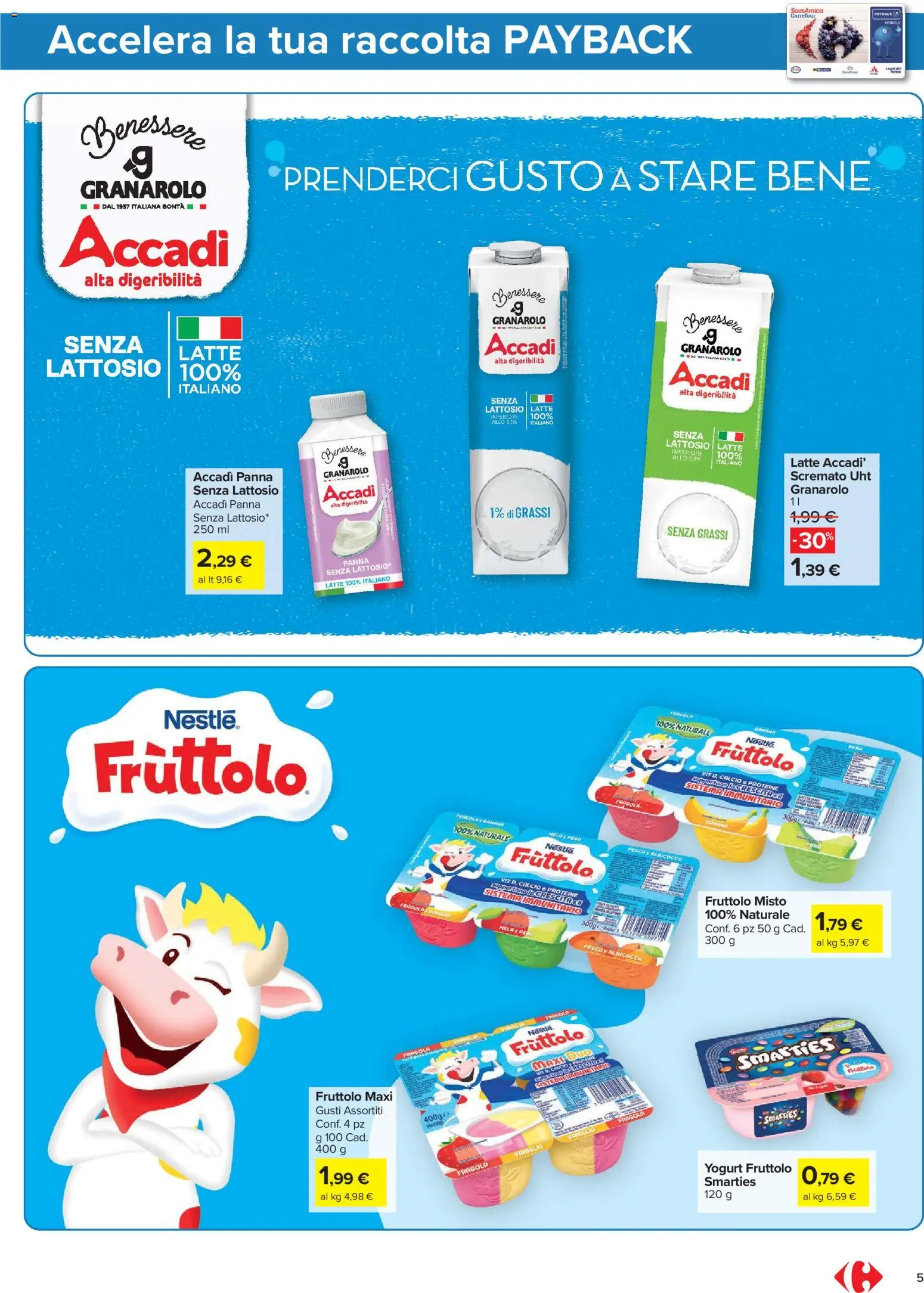 Volantino Carrefour del 05.06.2026 | Pagina: 5 | Prodotti: Yogurt, Panna, Latte, Pera