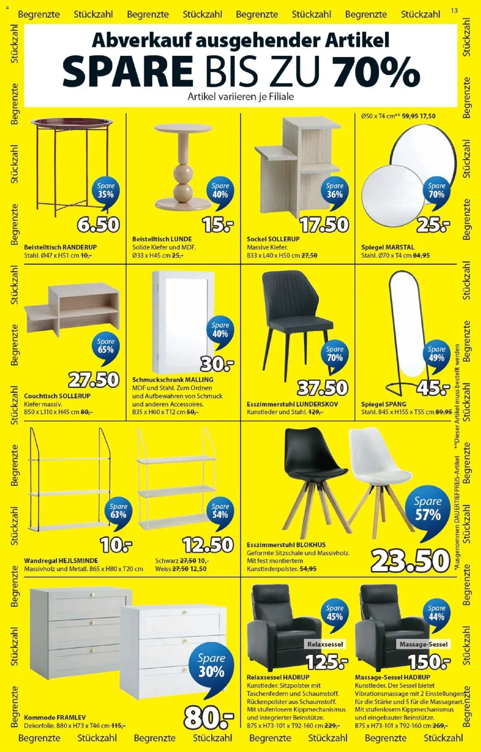 JYSK aktionen – gültig ab 23.06.2026 | Seite: 13 | Produkte: Kommode, Couchtisch, Beistelltisch, Wandregal