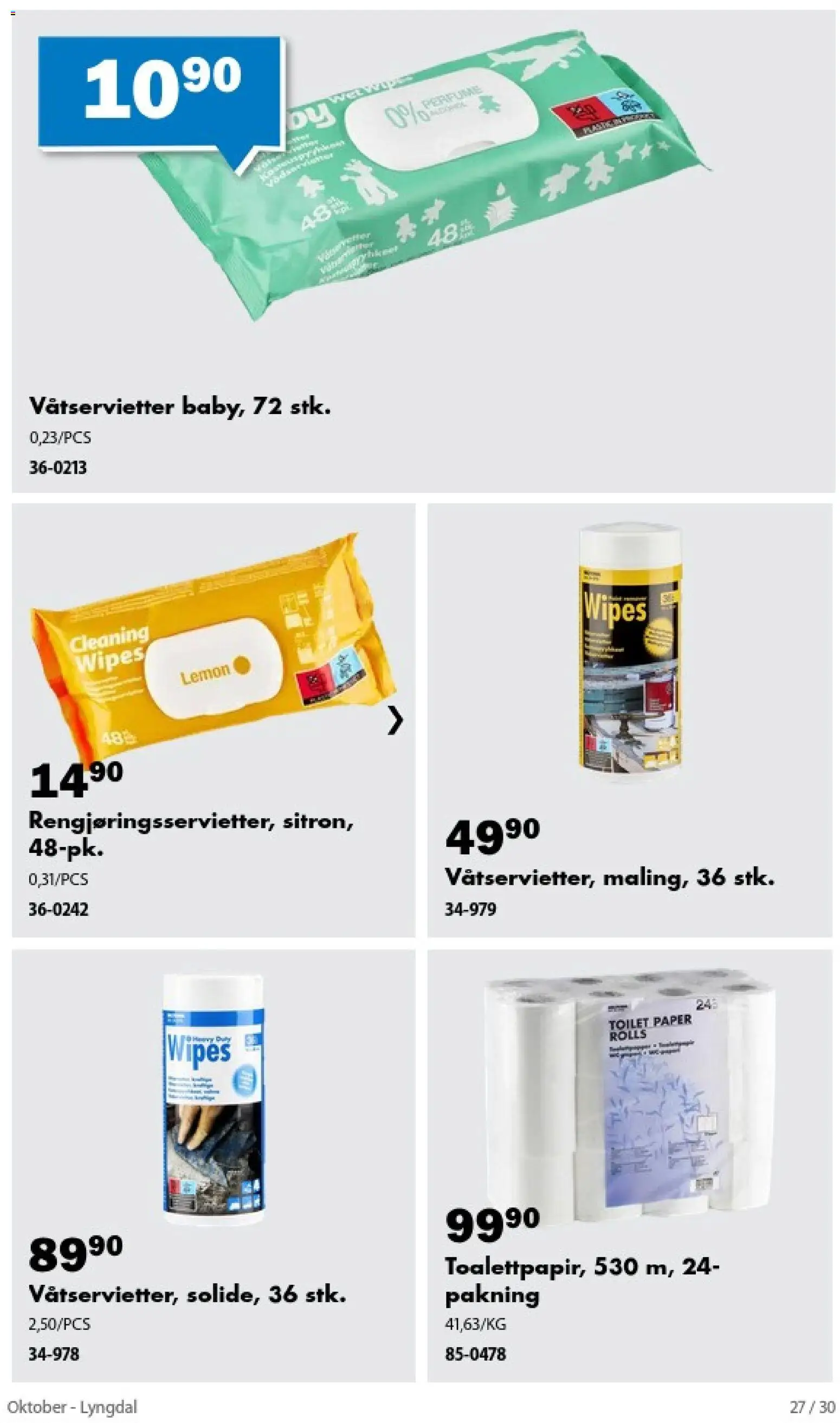 {H1} | Side: 27 | Produkter: Wipes, Våtservietter