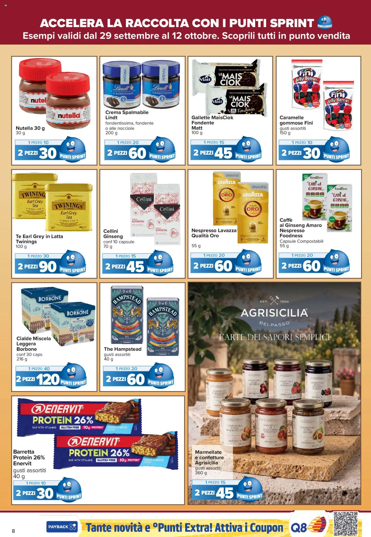 Volantino Carrefour del 29/09/2026 | Pagina: 8 | Prodotti: Caffè, Cioccolato, Nutella, The