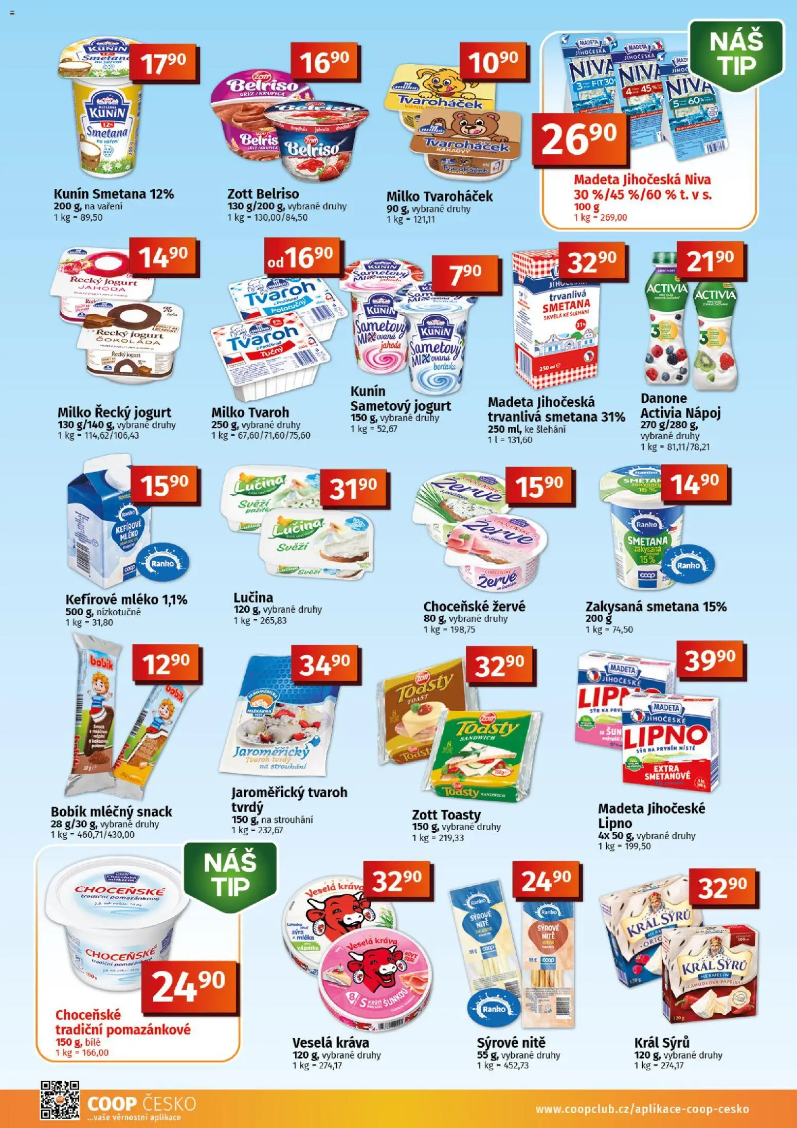Coop leták - Tuty od 12.08.2026 | Strana: 4 | Produkty: Řecký jogurt, Mléko, Milko řecký jogurt, Niva