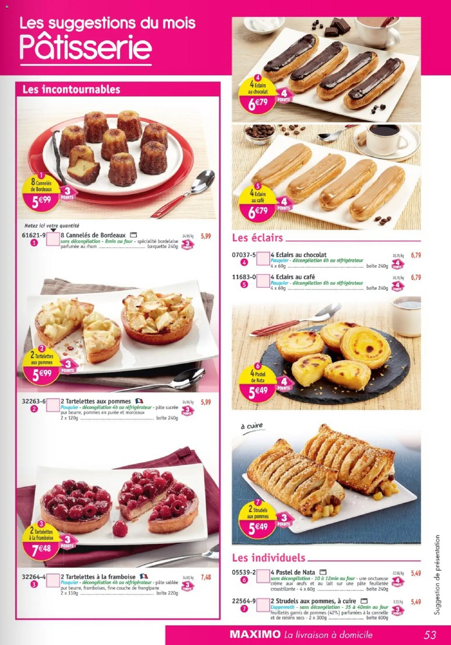 {H1} | Page: 53 | Produits: Pâte feuilletée, Œufs, Café, Pommes