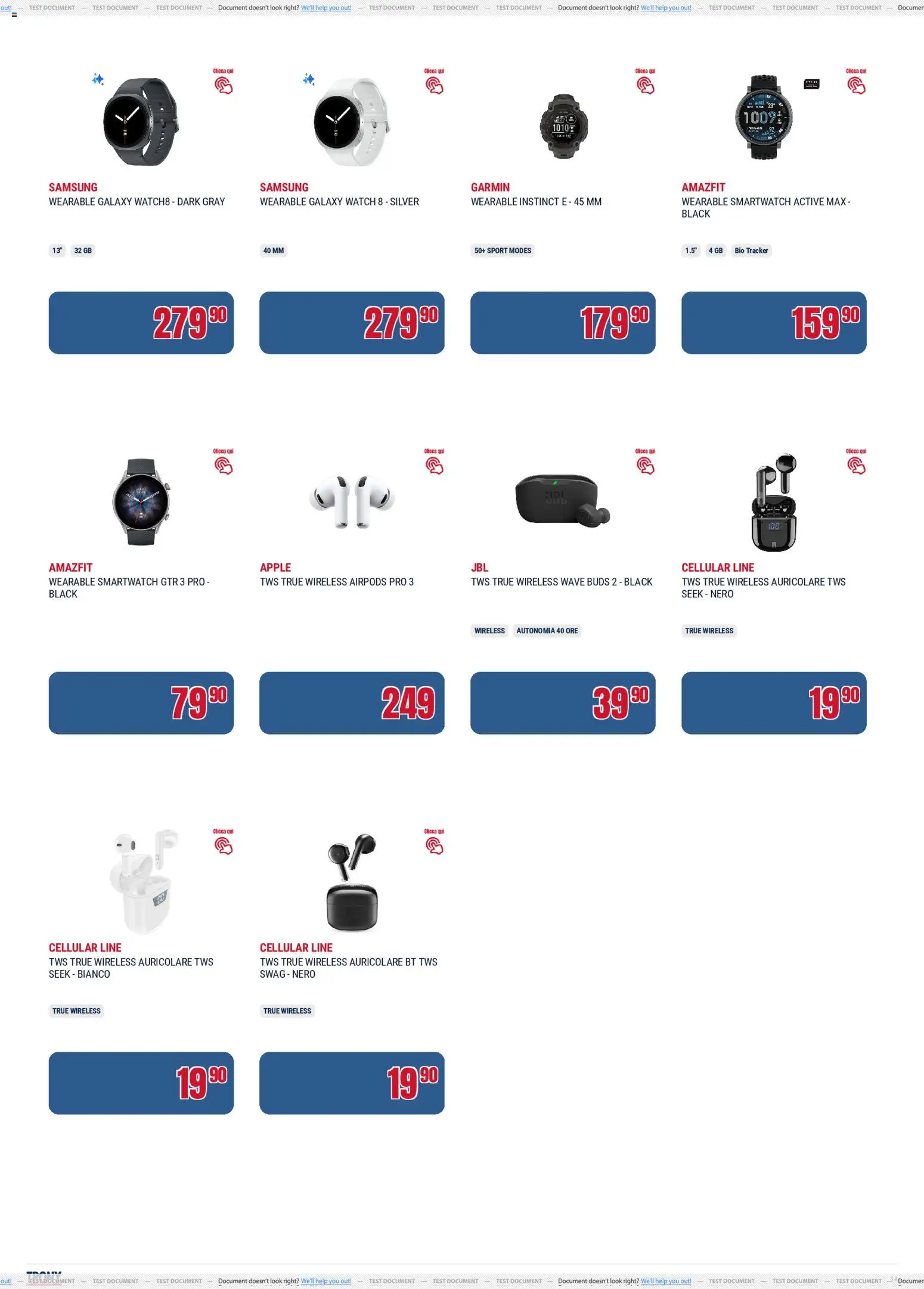 Volantino Trony del 21.05.2026 | Pagina: 14 | Prodotti: Smartwatch, Airpods, Samsung